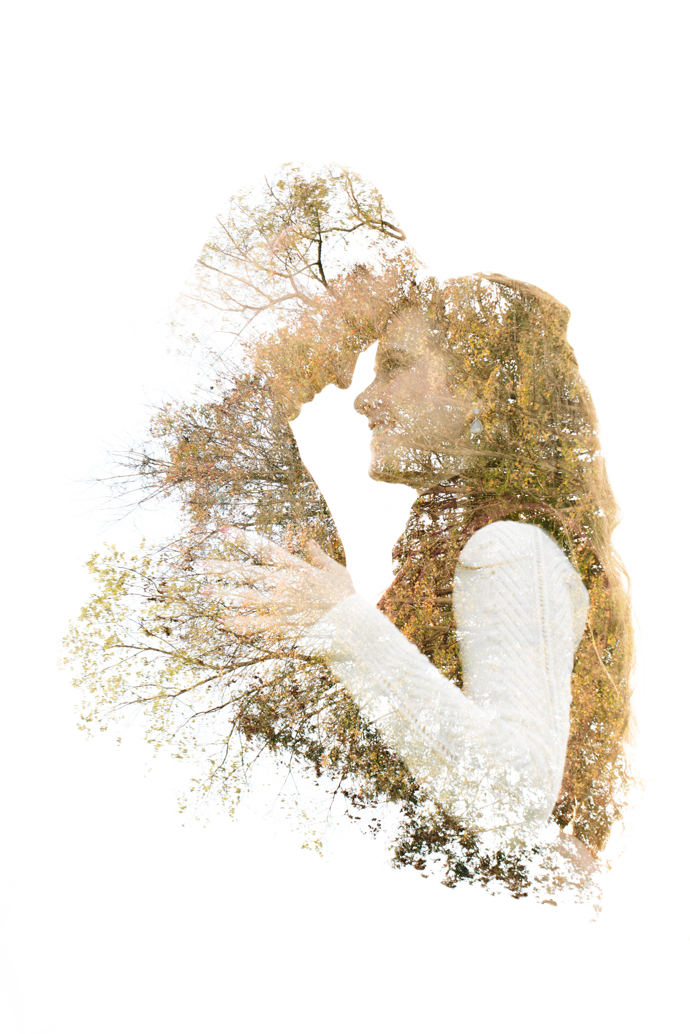 double exposure engagement session during fall