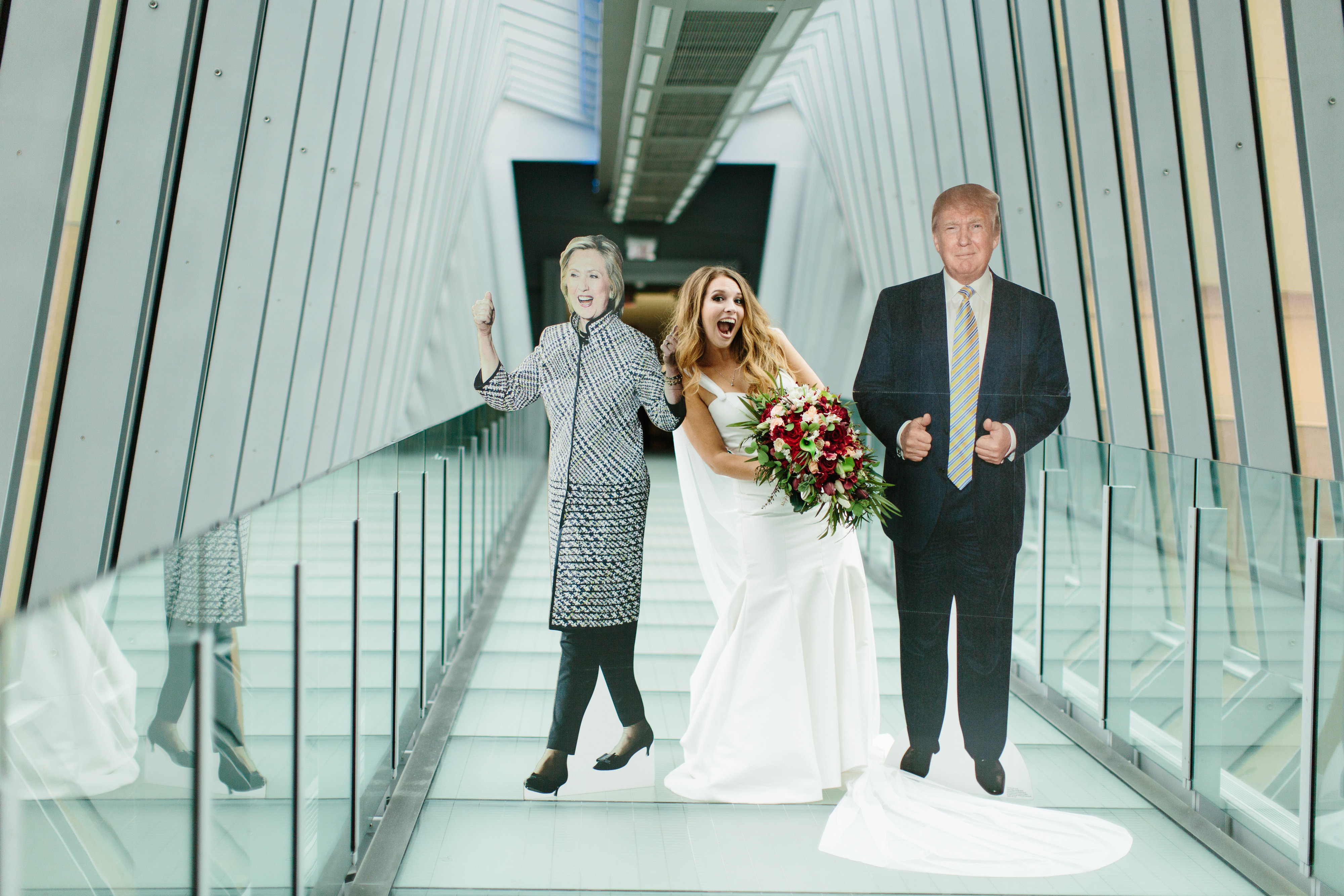 bride with hillary and trump