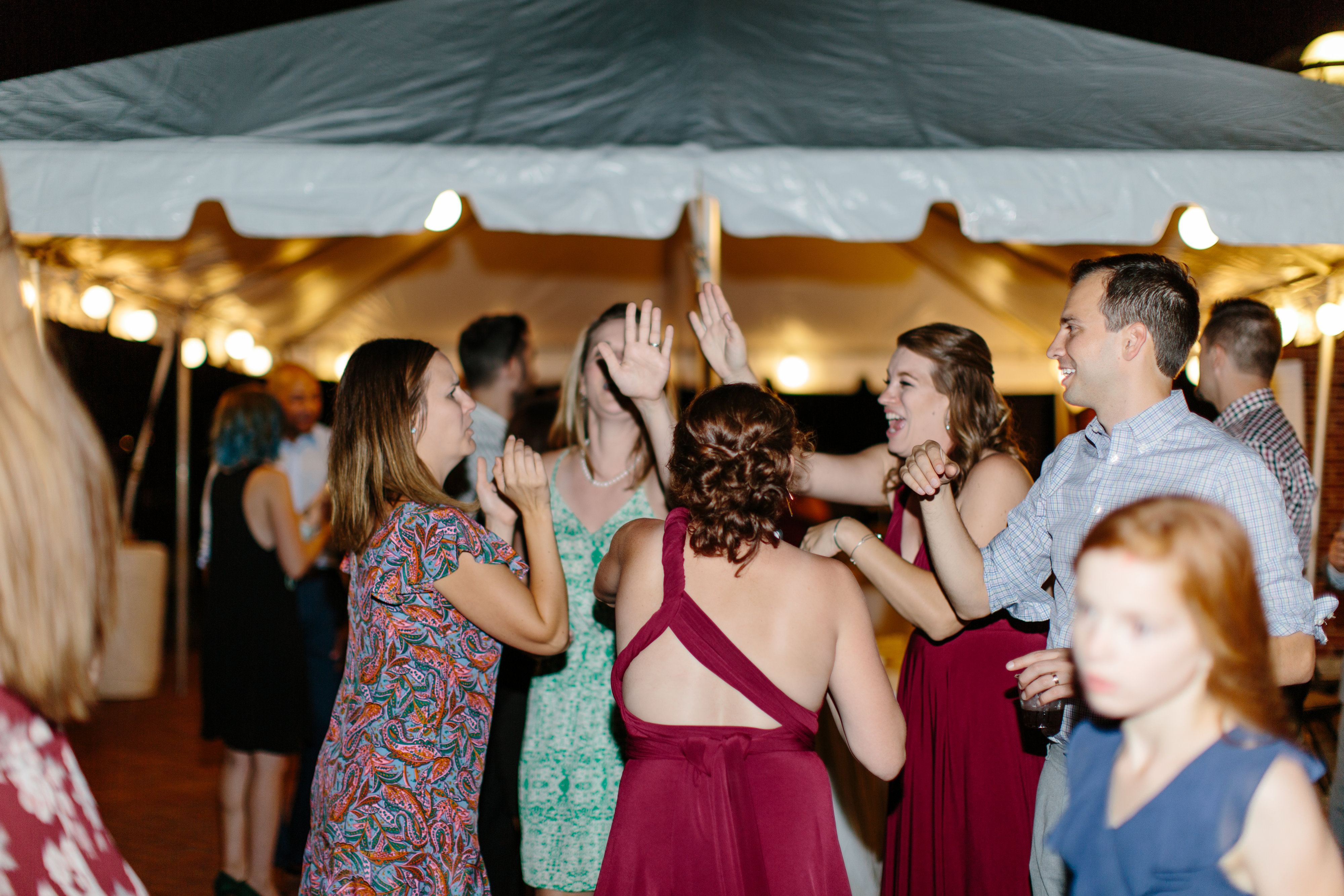 outdoor dance party at wedding