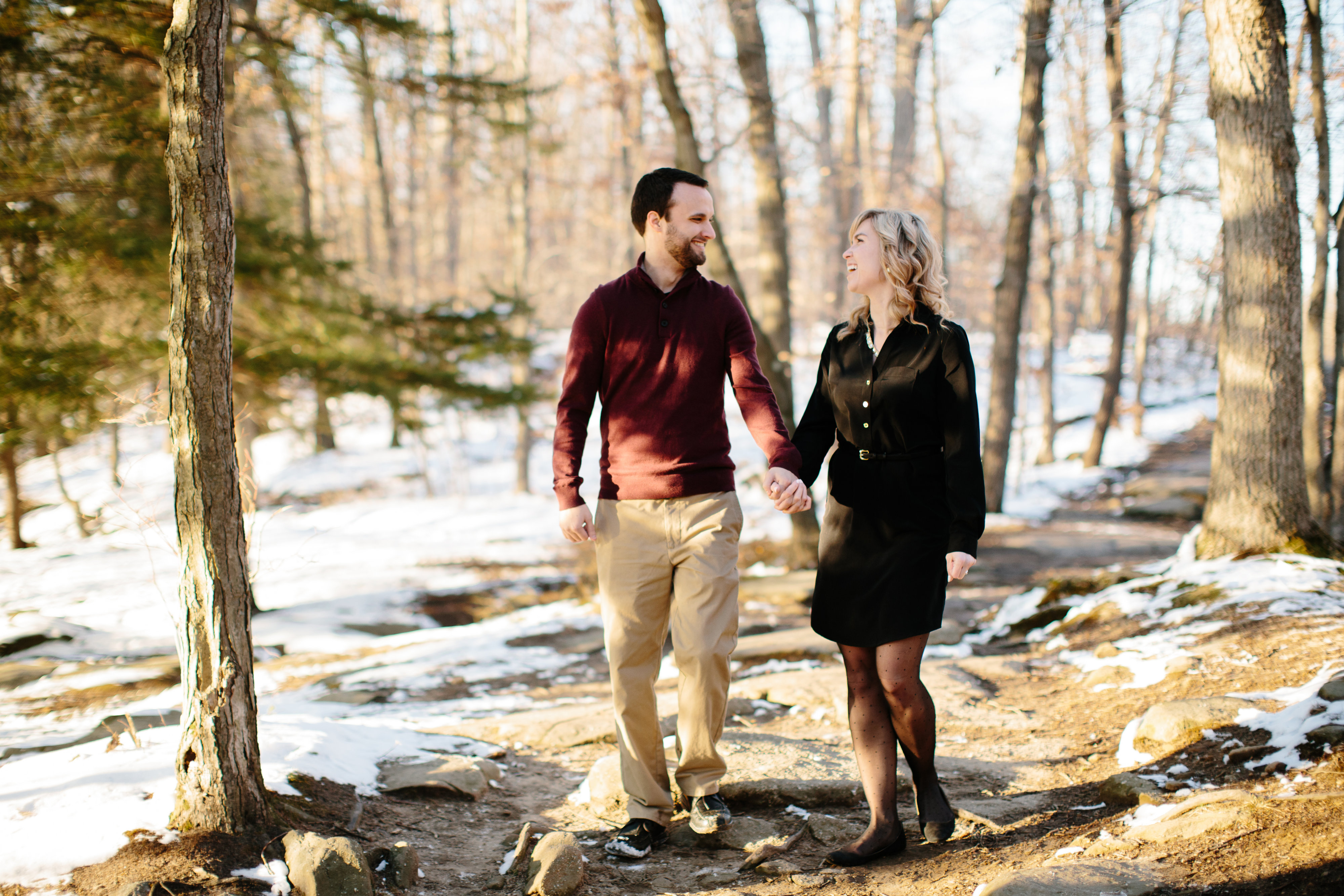 Cuyahoga Falls Engagement session couple holding hands