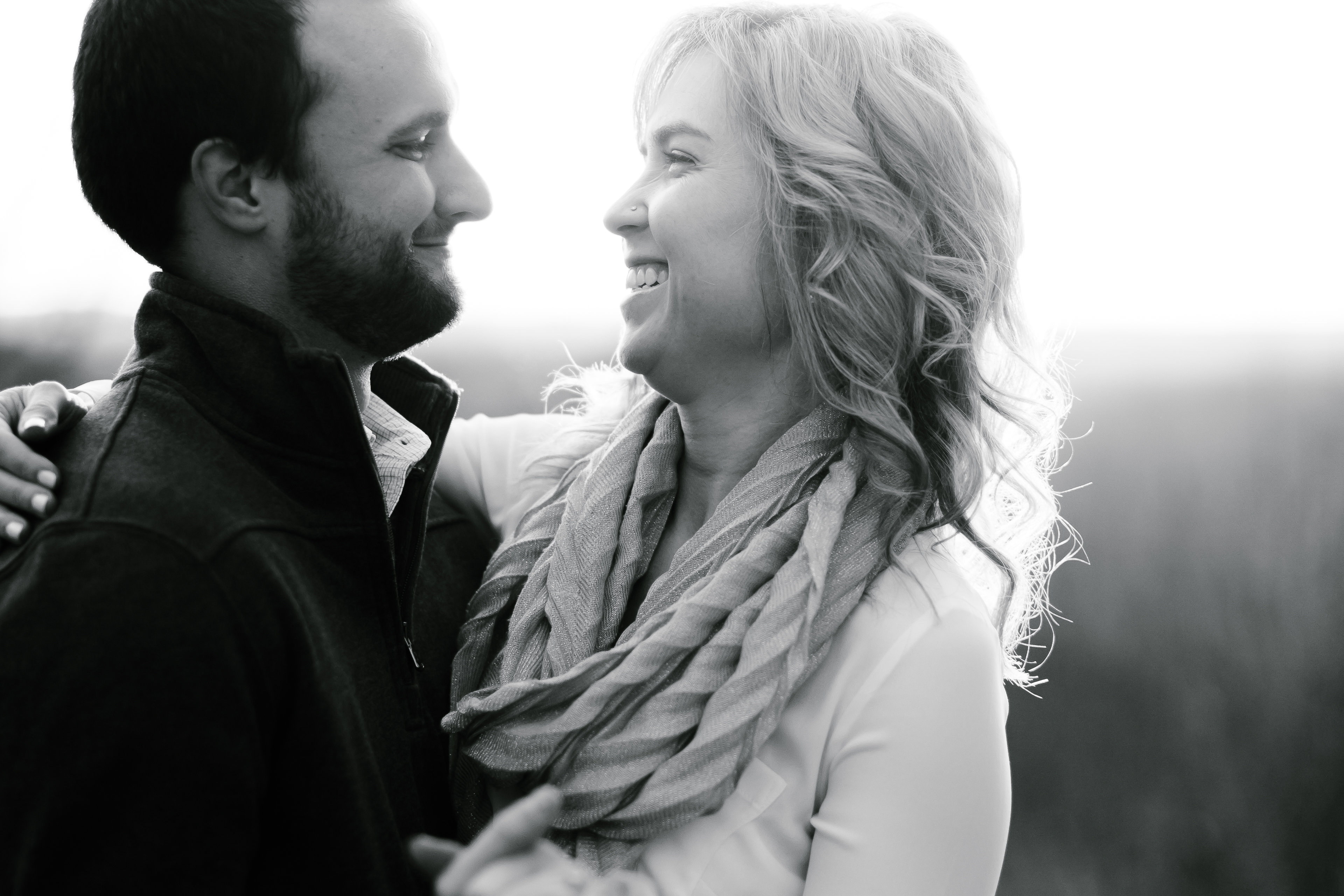 in love couple during engagement session