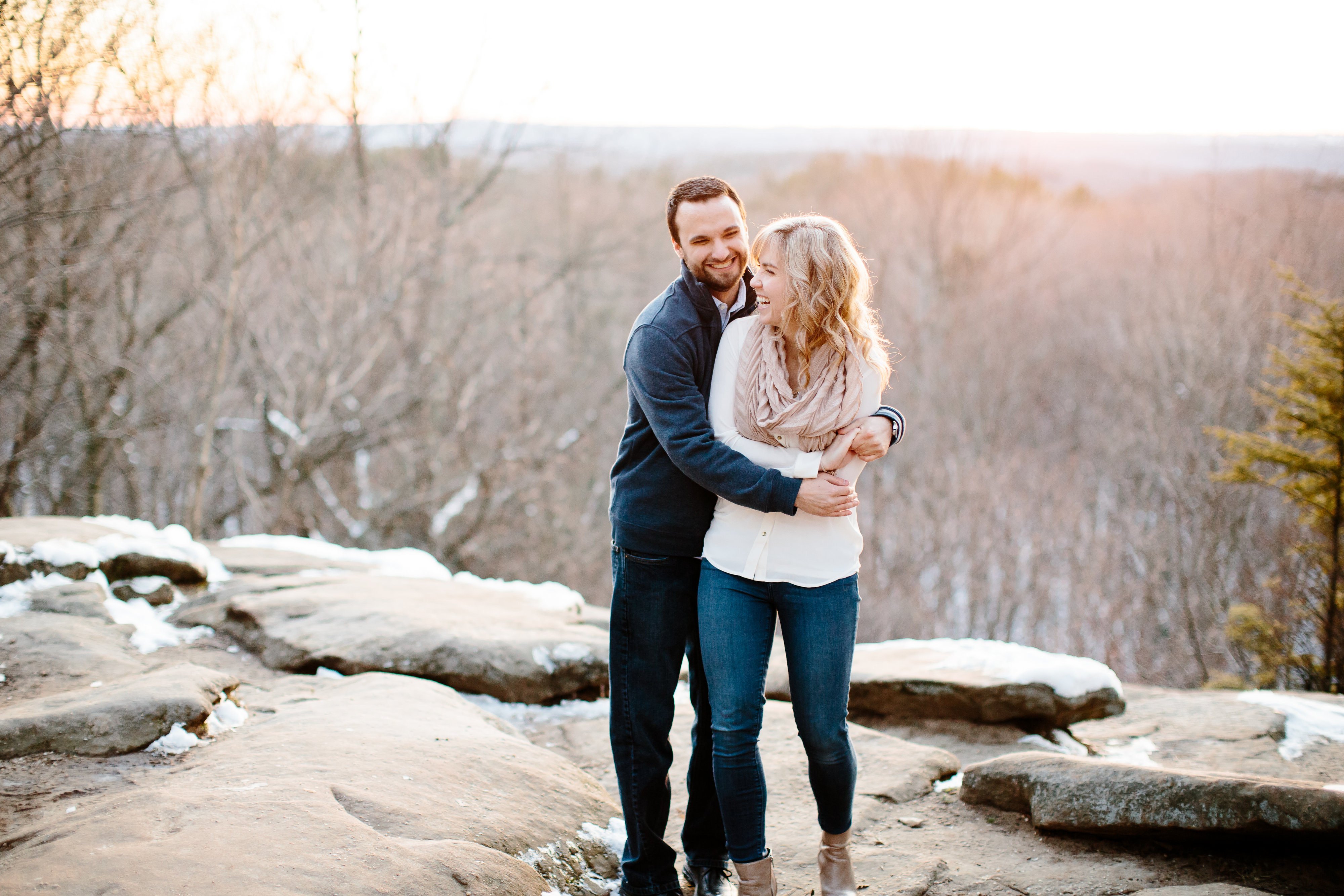 couple dancing during akron engagement session