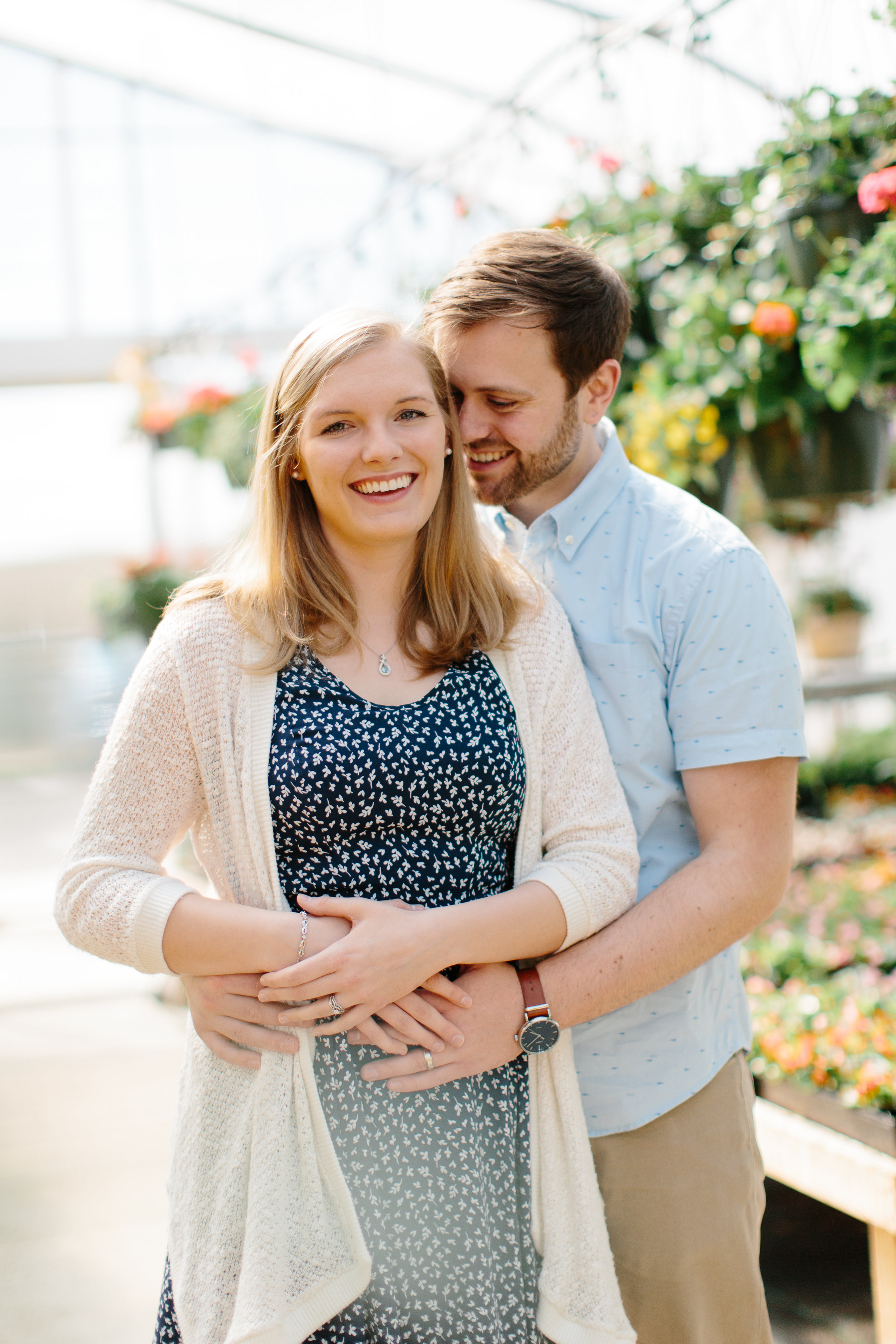 spring greenhouse couple session in ohio