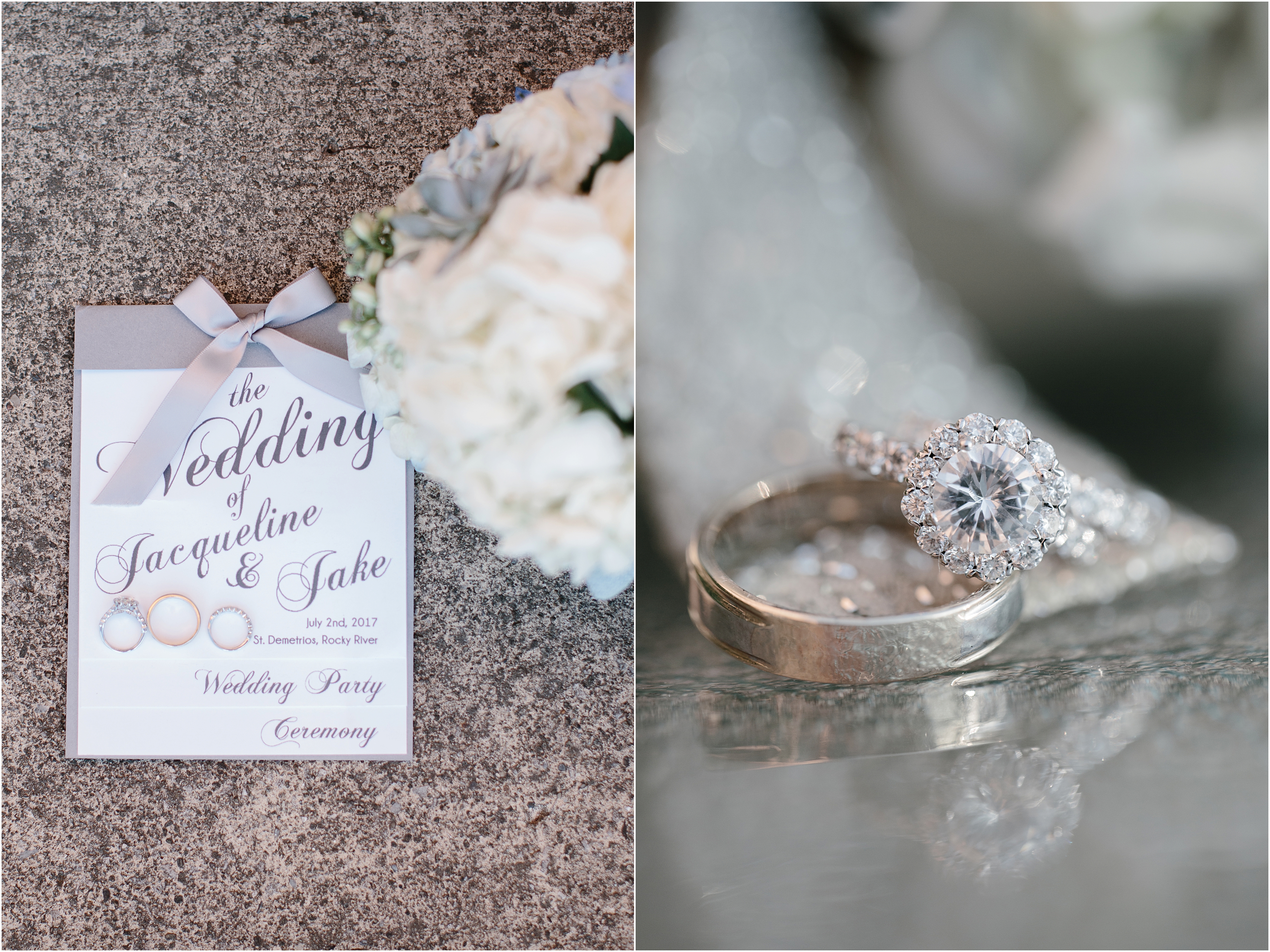 grey blue wedding details and ring shot