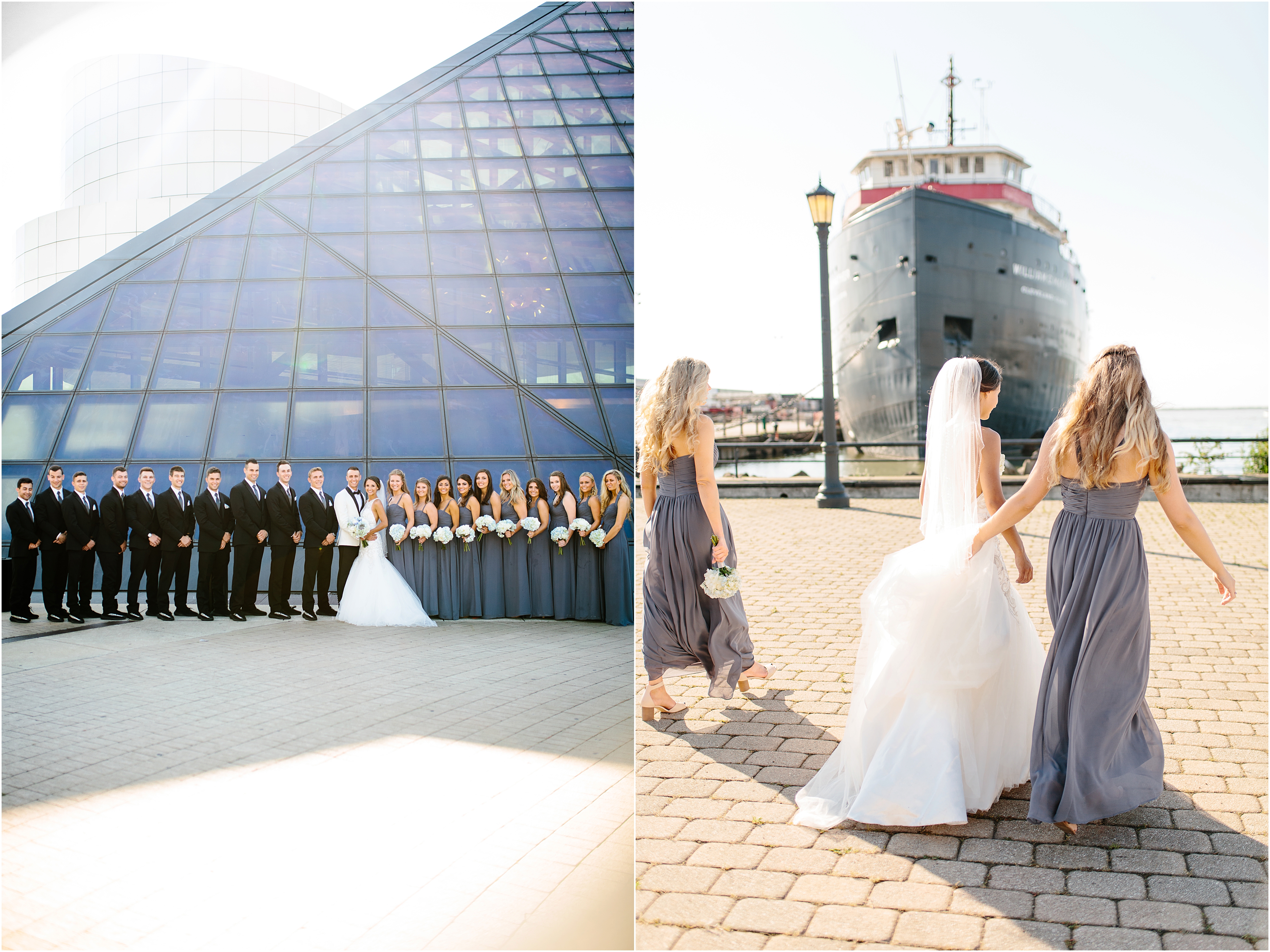 Wedding party on Lake Erie by Cleveland Rock Hall of Fame