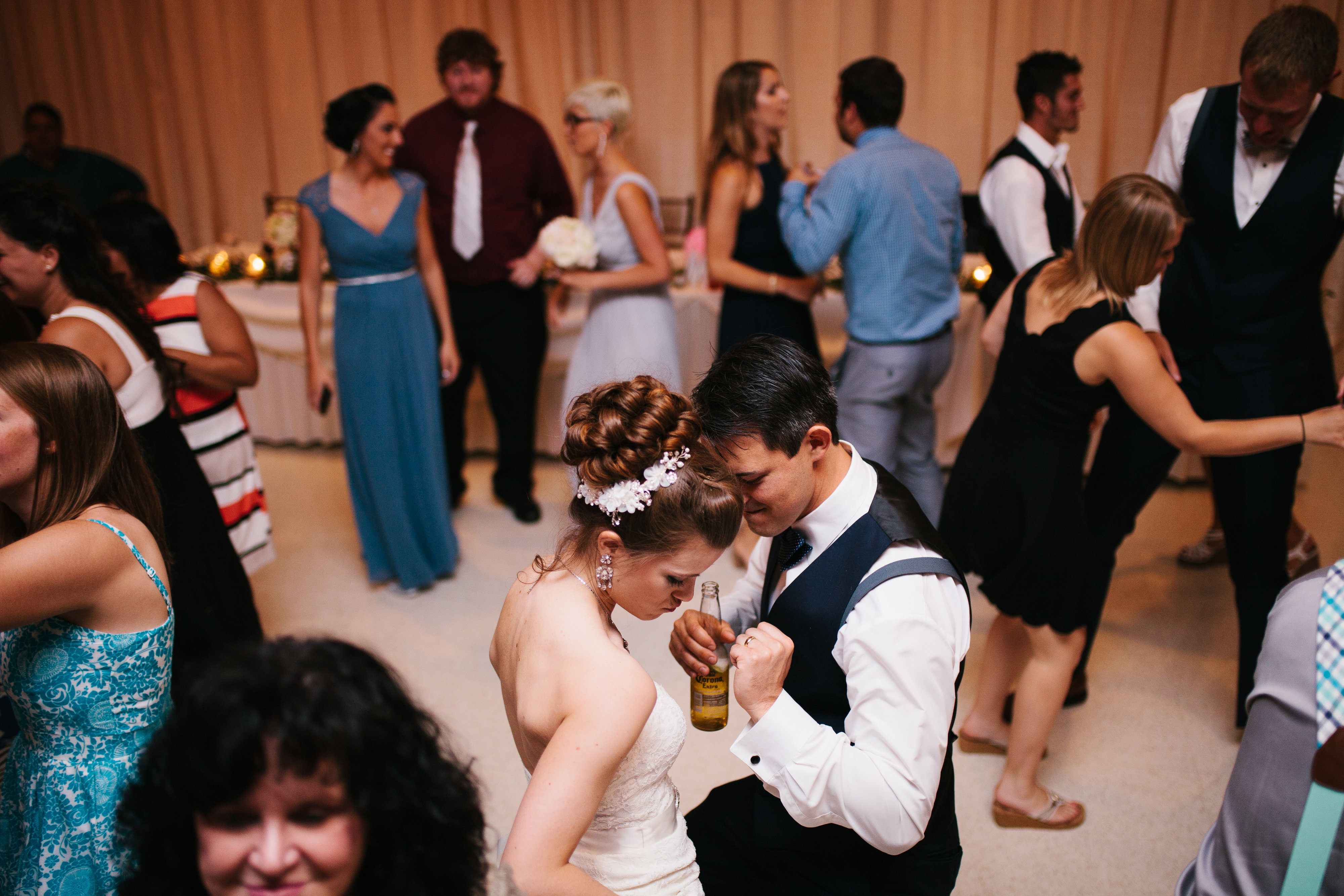 couple dancing at wedding reception
