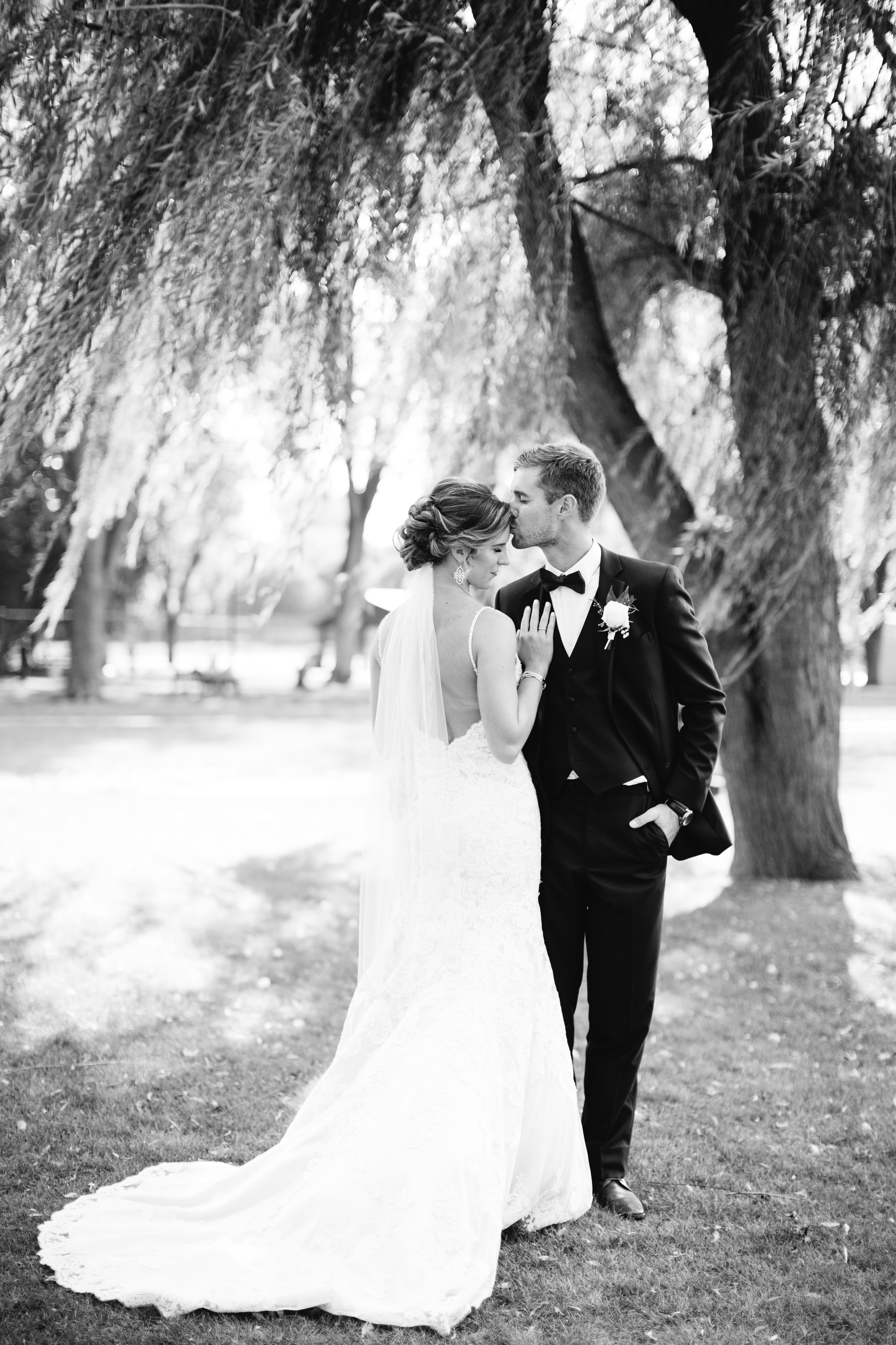 romantic black and white couple photograph
