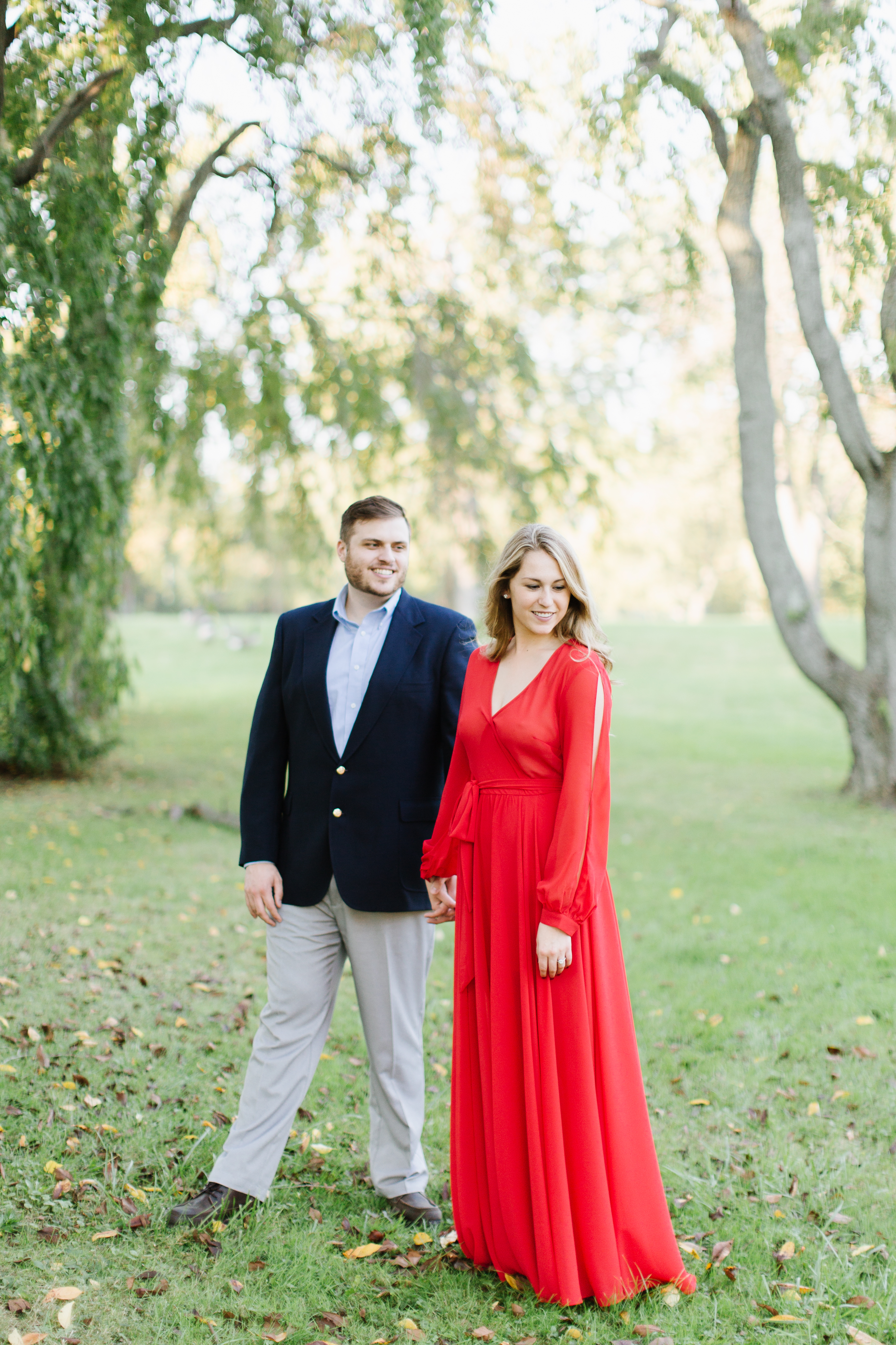 Cleveland engagement session under willow trees