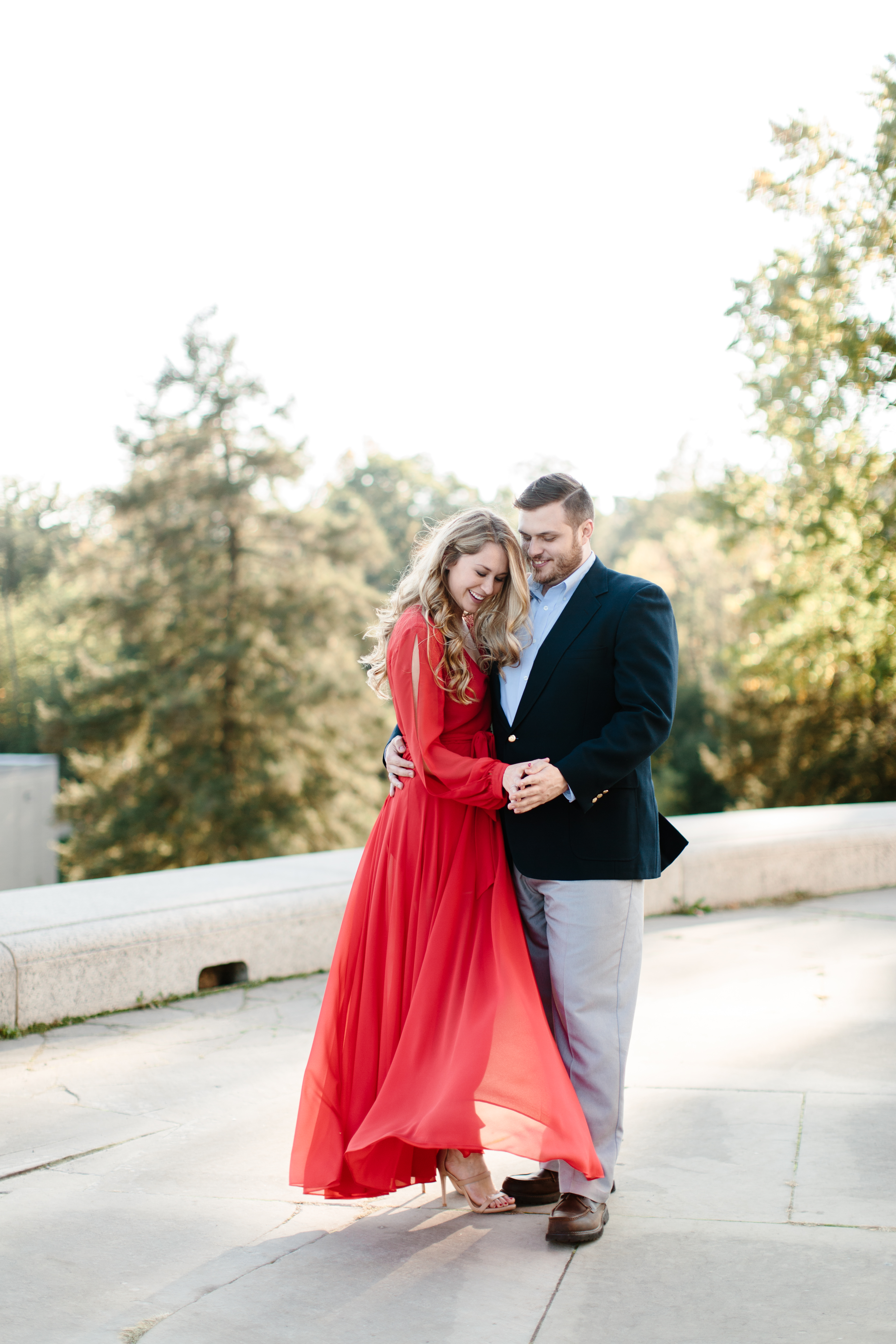 Romantic Cleveland engagement session in red