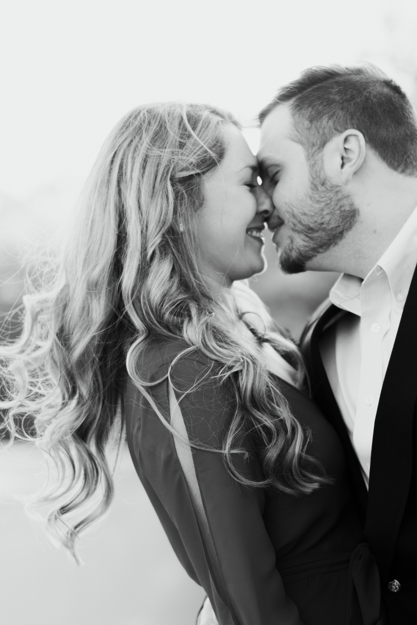 Romantic black and white cleveland engagement 