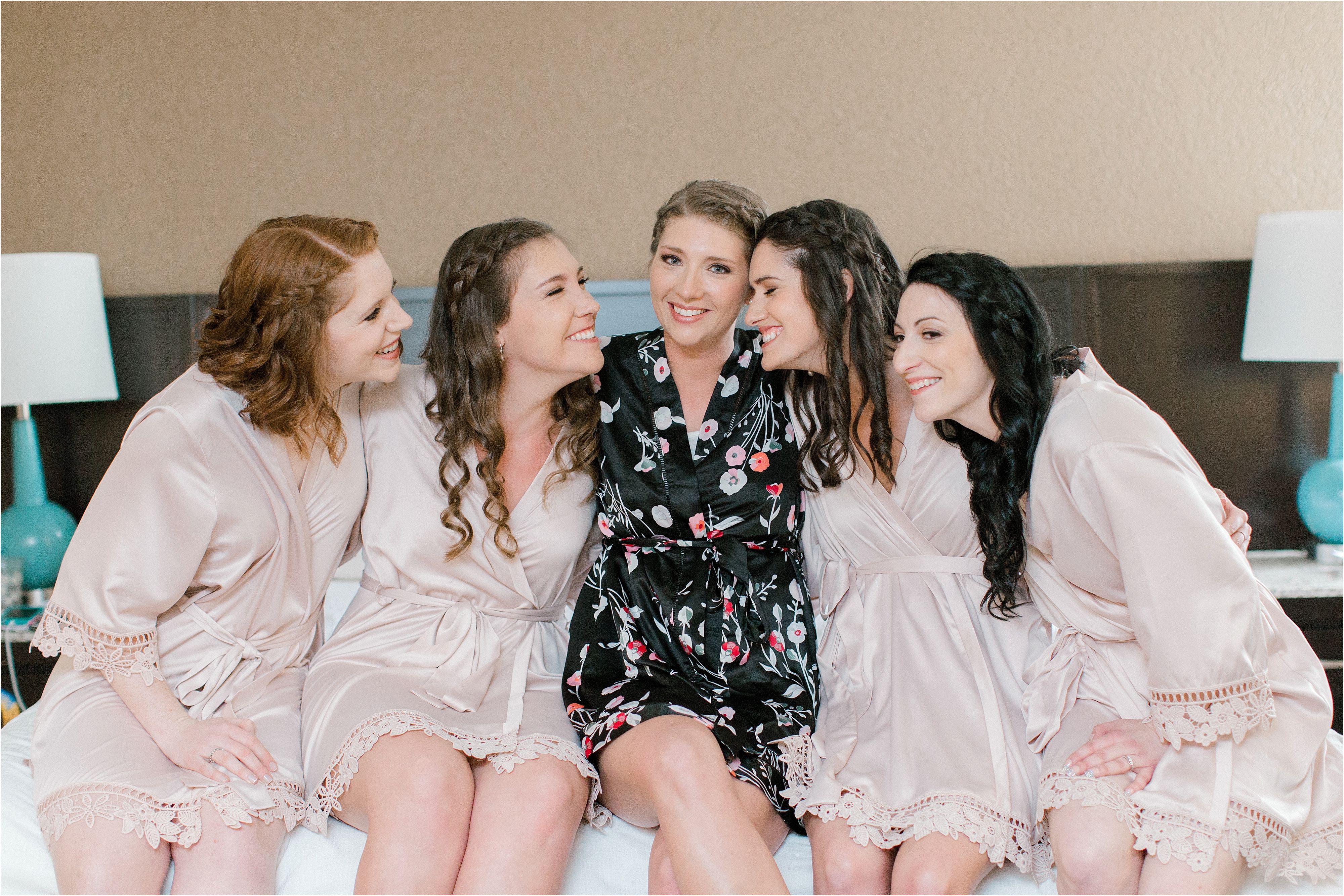 bridesmaids getting ready robes cleveland wedding