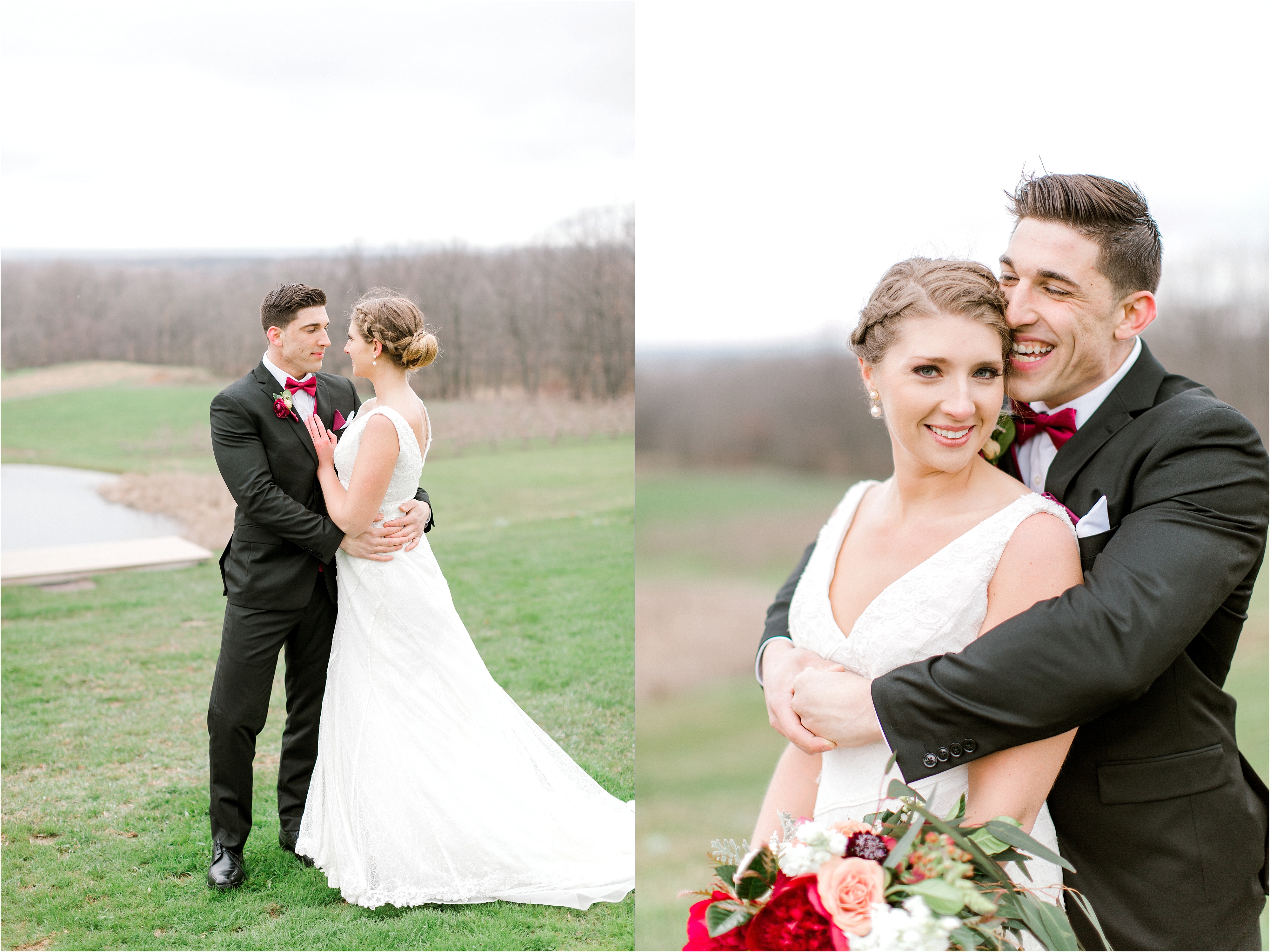 Maroon and pink Cleveland wedding at Mapleside Farm 