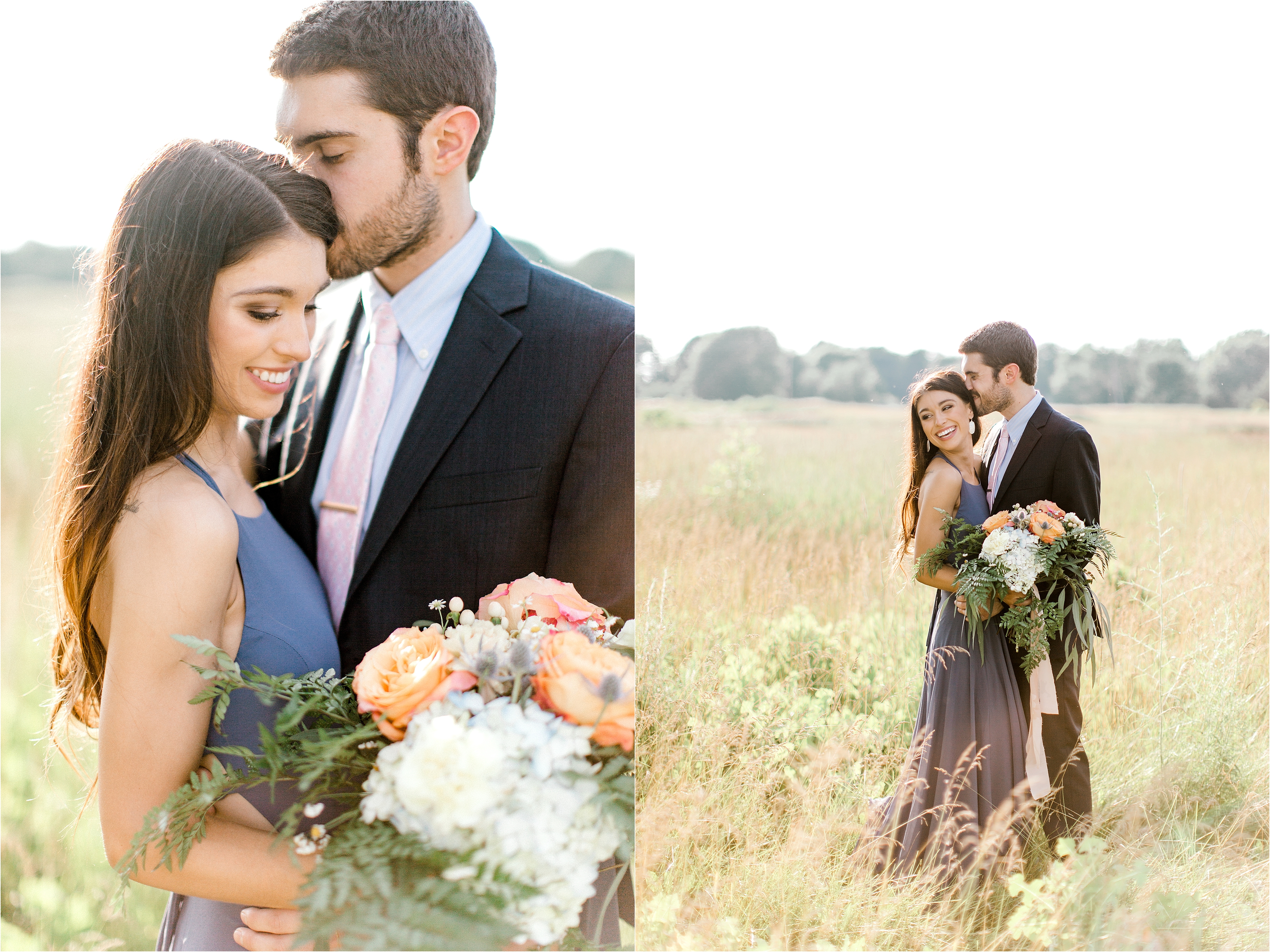 whimsical field engagement session in film 