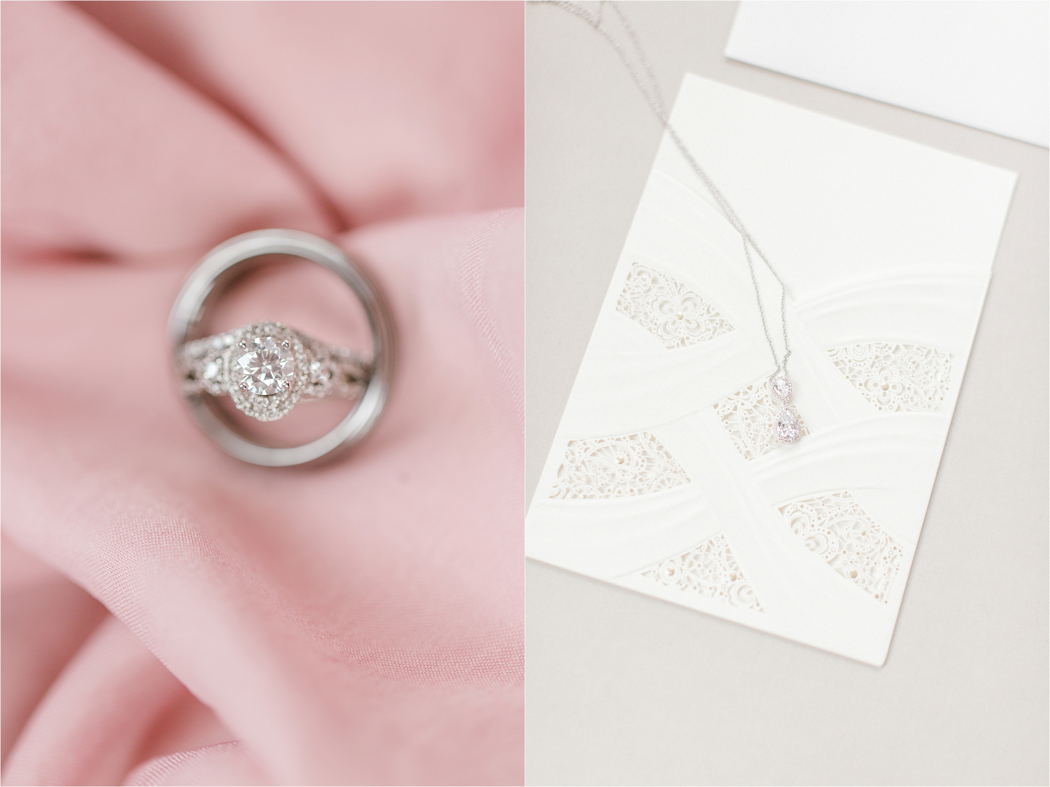 oval diamond wedding ring at pink and maroon wedding 