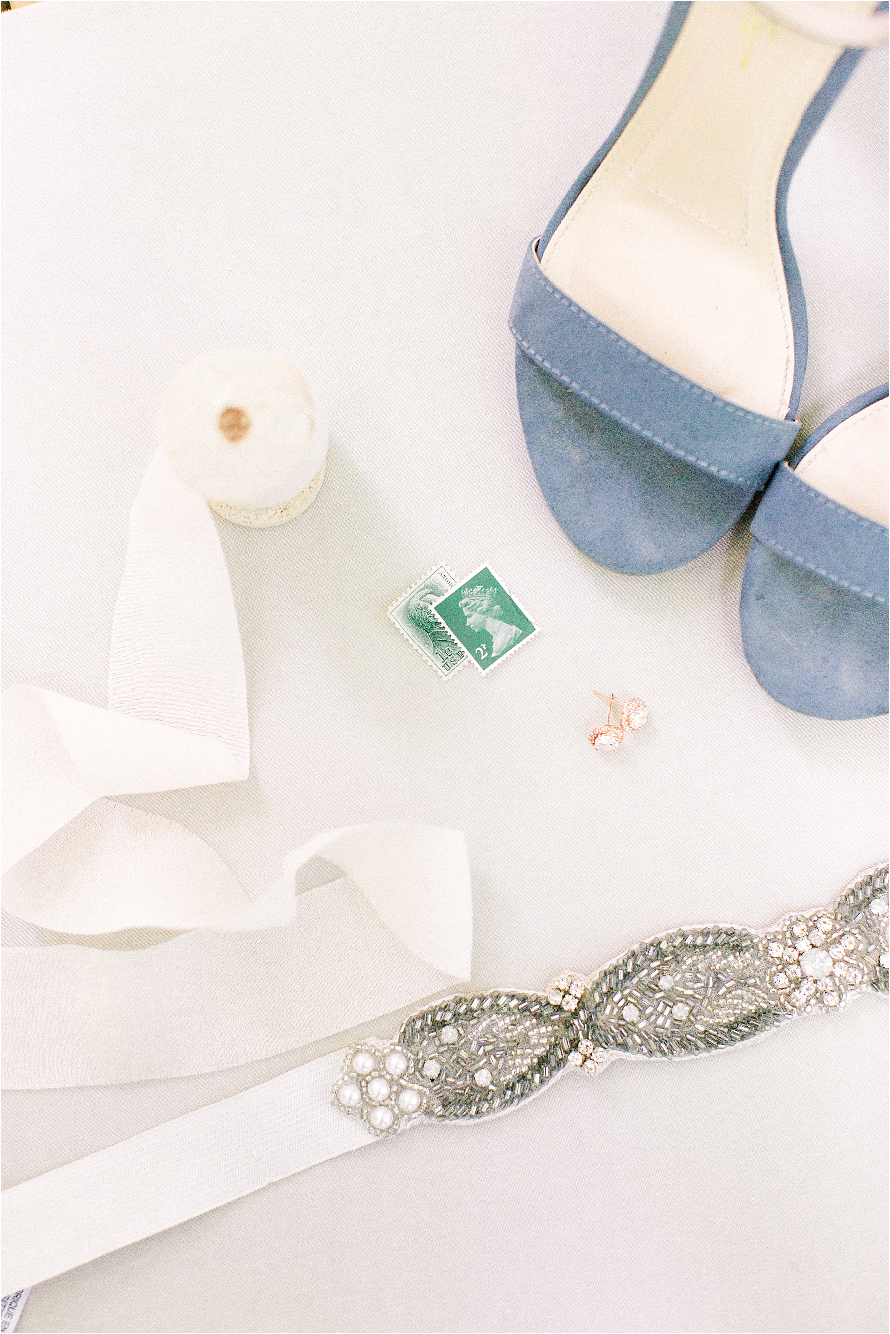 blue and white wedding details by cleveland wedding photographers