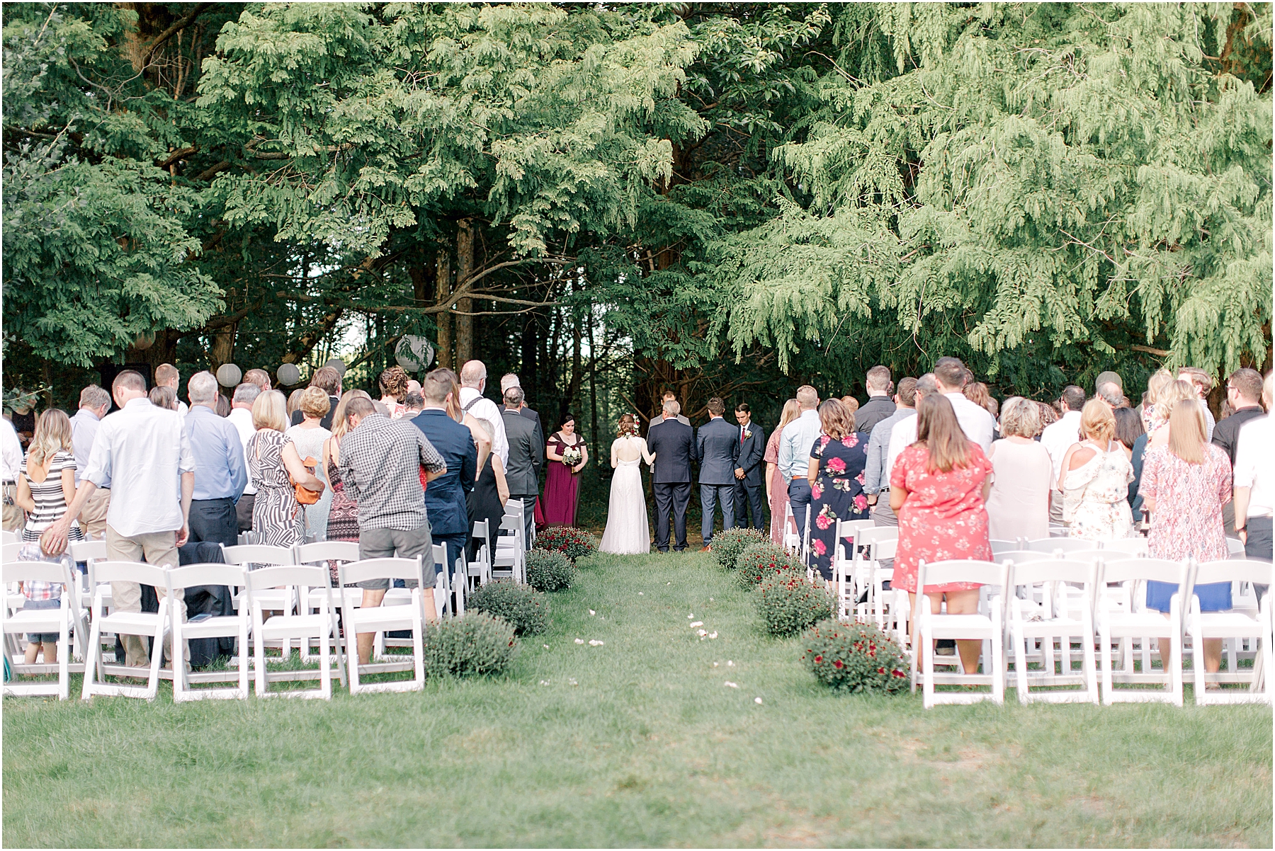 whimsical wedding under the trees