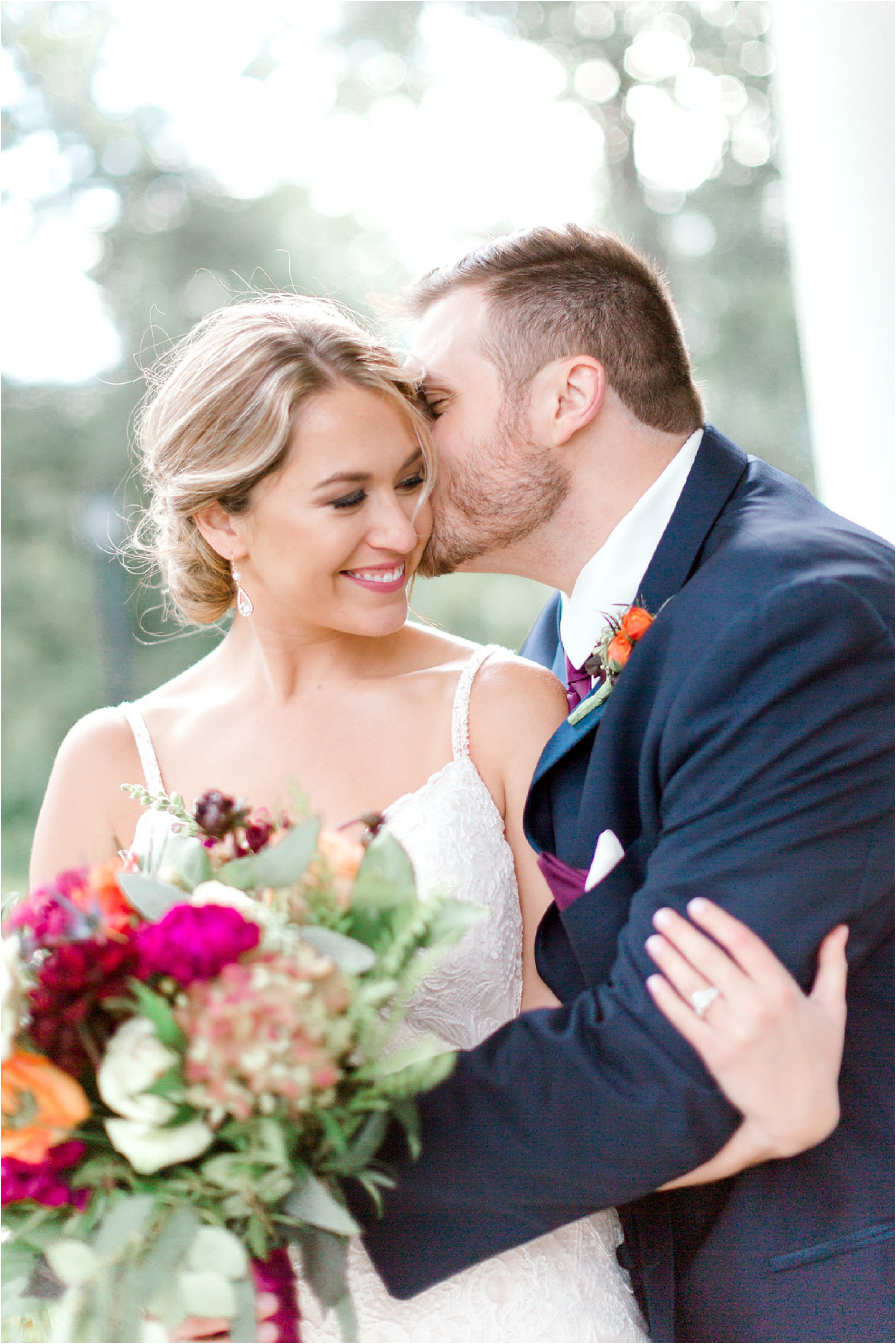Brookside Country Club fall wedding couple portrait