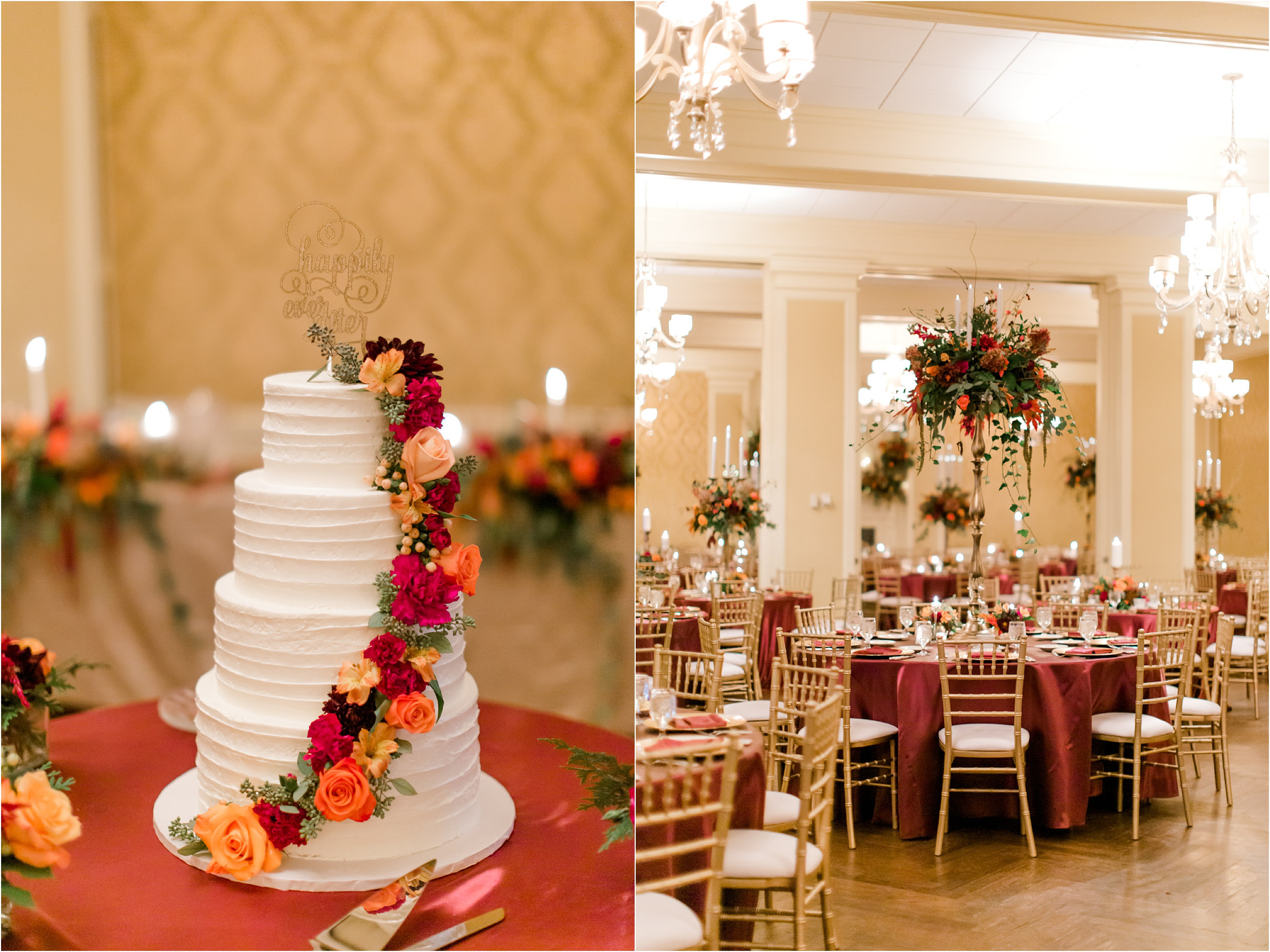 Brookside Country Club fall wedding with jewel tones