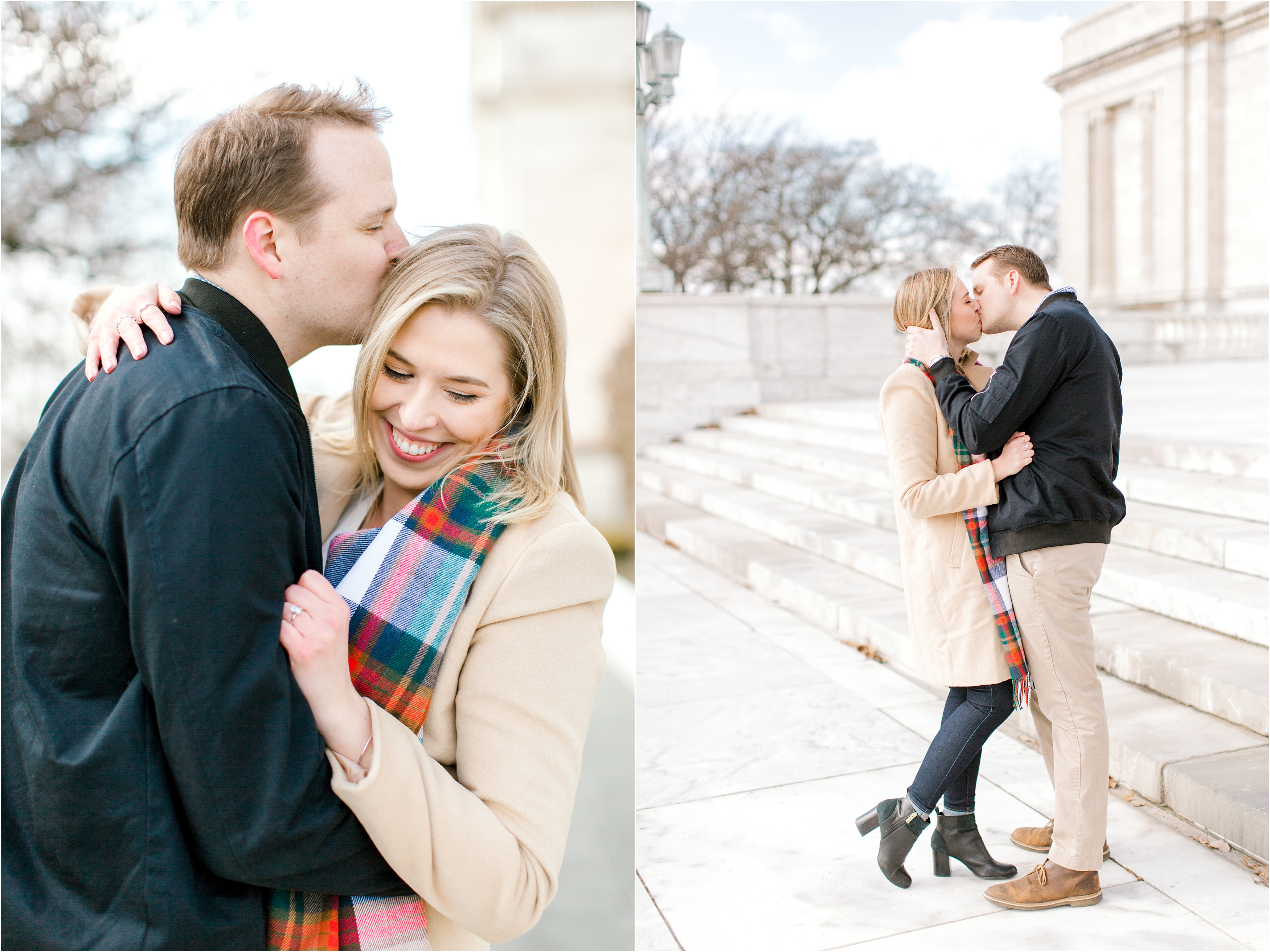 Cleveland Museum of Art Winter Engagement session by wedding photographers
