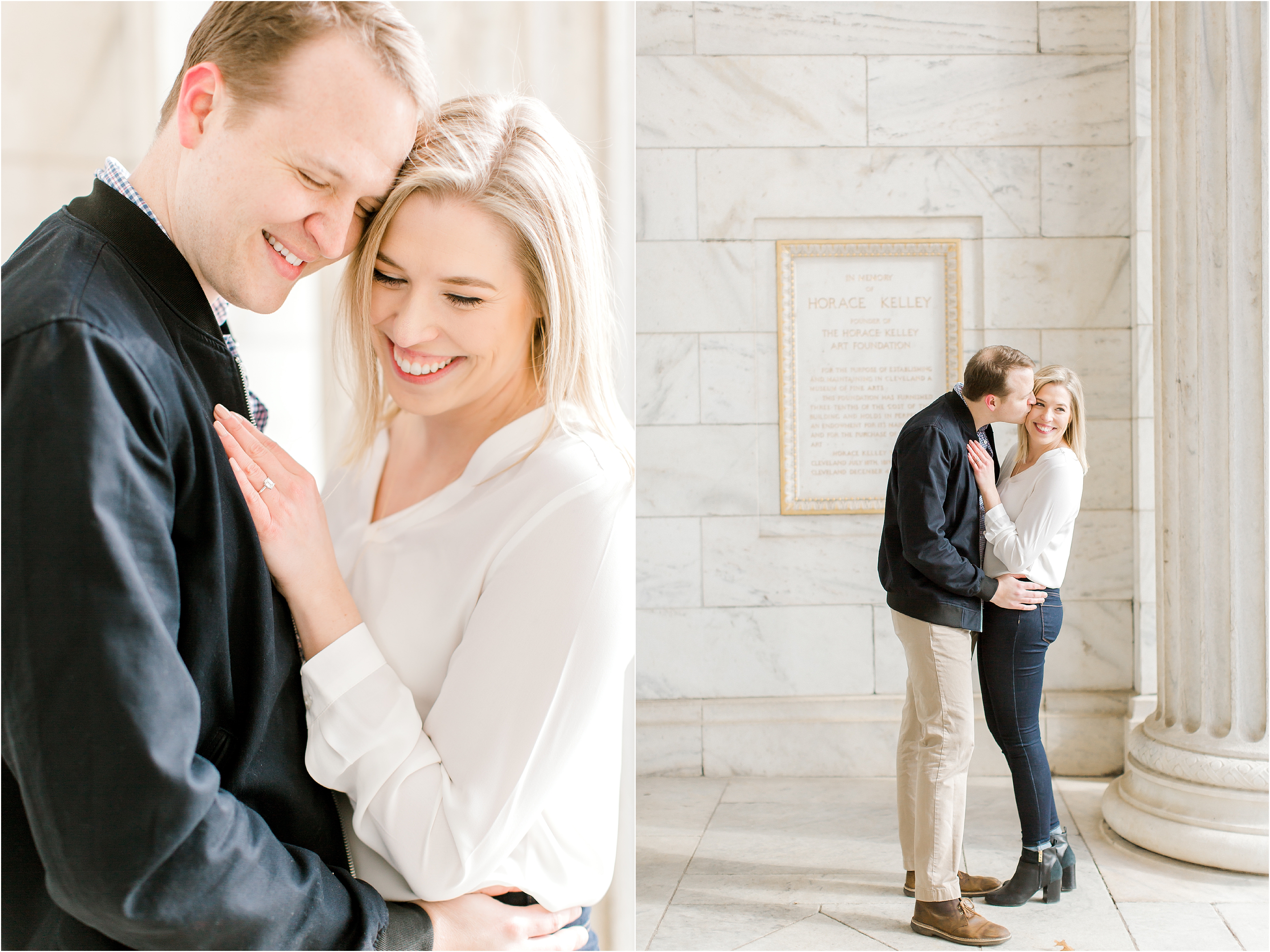 Cleveland Museum of Art winter engagement session by wedding photographers