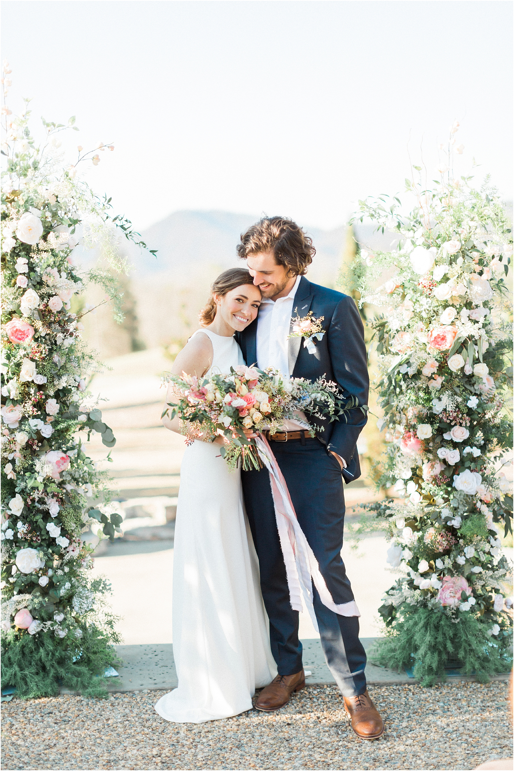 Wedding ceremony with mountain backdrop at Hotel Domestique