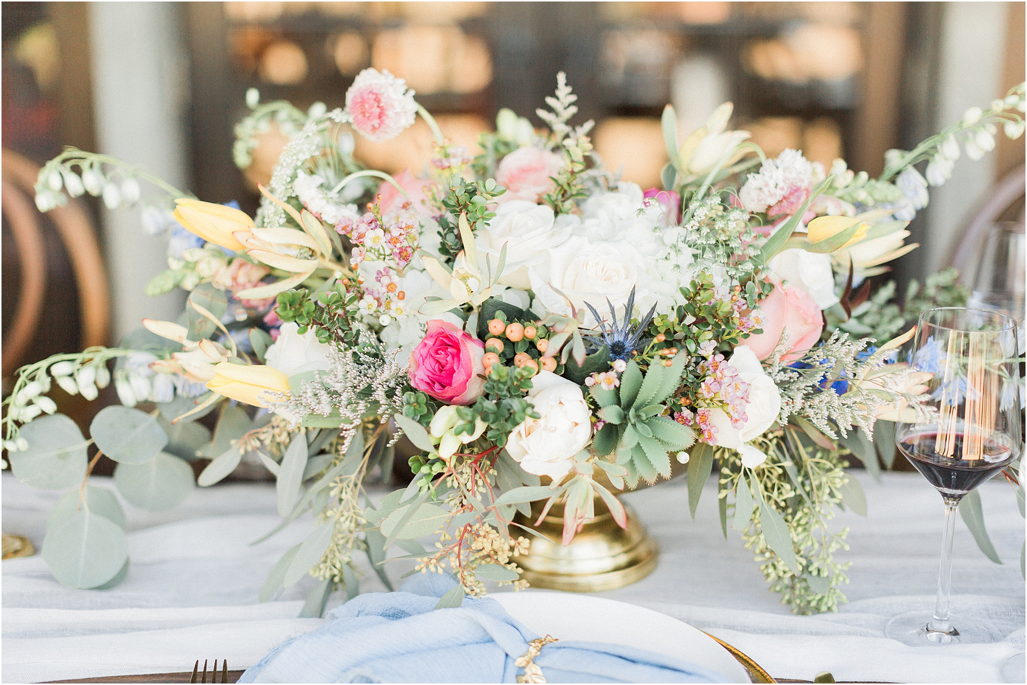 colorful souothern wedding table setting ideas 