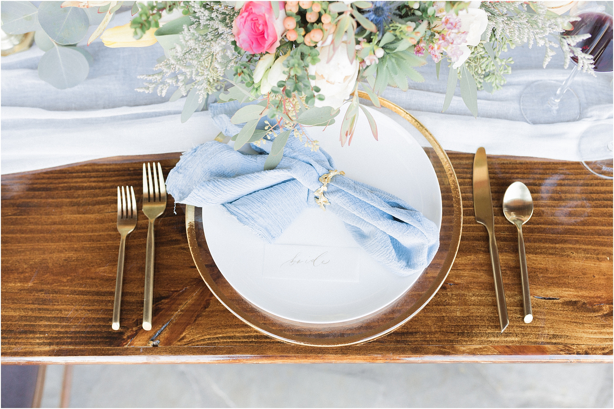 gold flatware at southern wedding by Austin & Rachel photography