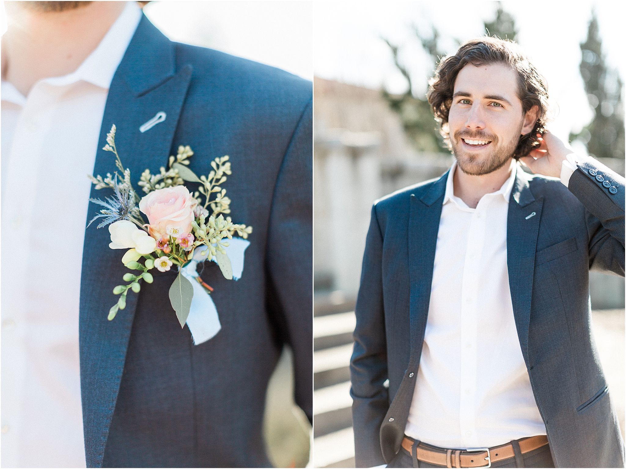 piink and blue southern wedding florals