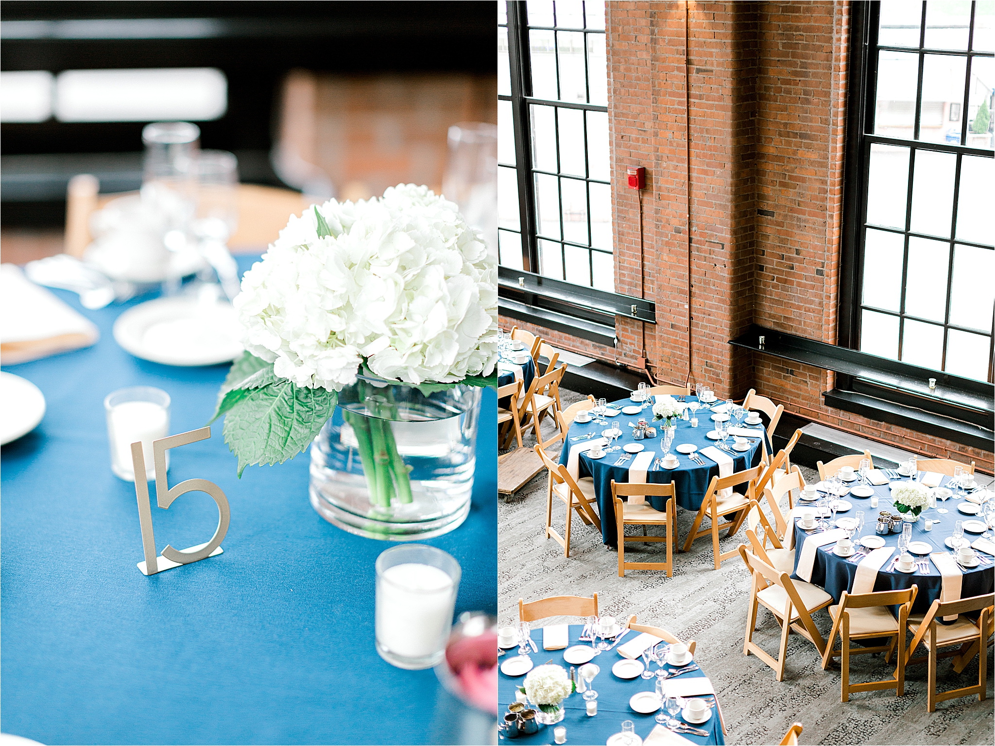 Navy wedding at industrial Cleveland wedding venue, windows on the river 