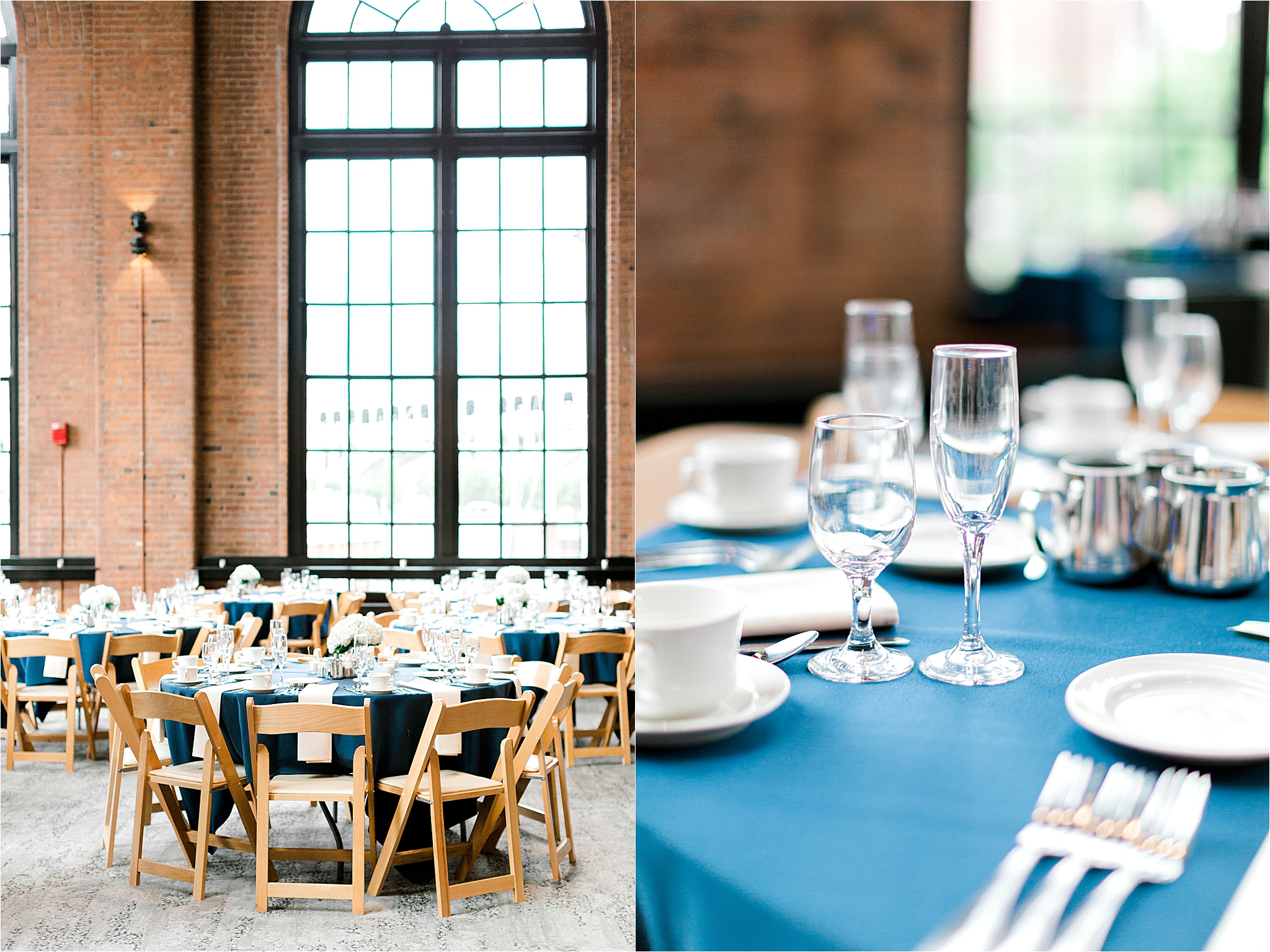 navy wedding at industrial cleveland wedding venue, windows on the river 
