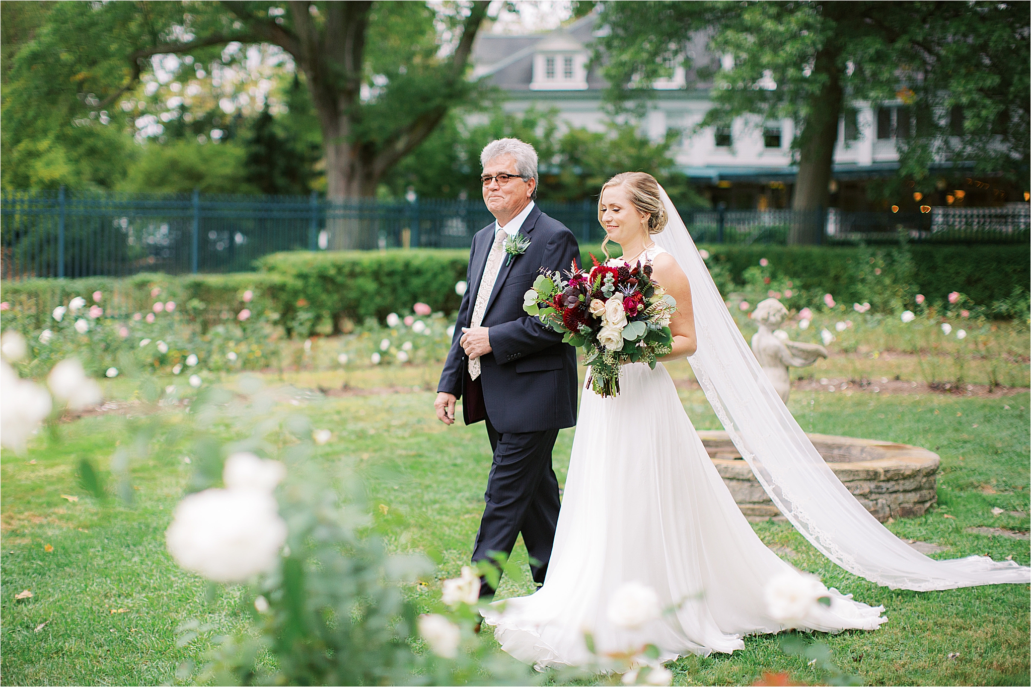 Rose Garden Wedding ceremony at Mooreland Mansion