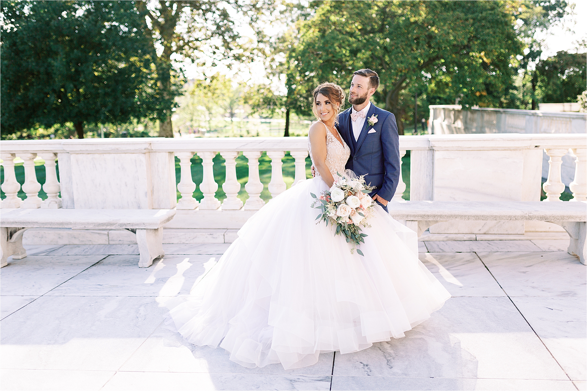 Wedding portraits at Cleveland Botanical Gardens Wedding By Canton Wedding Photographers