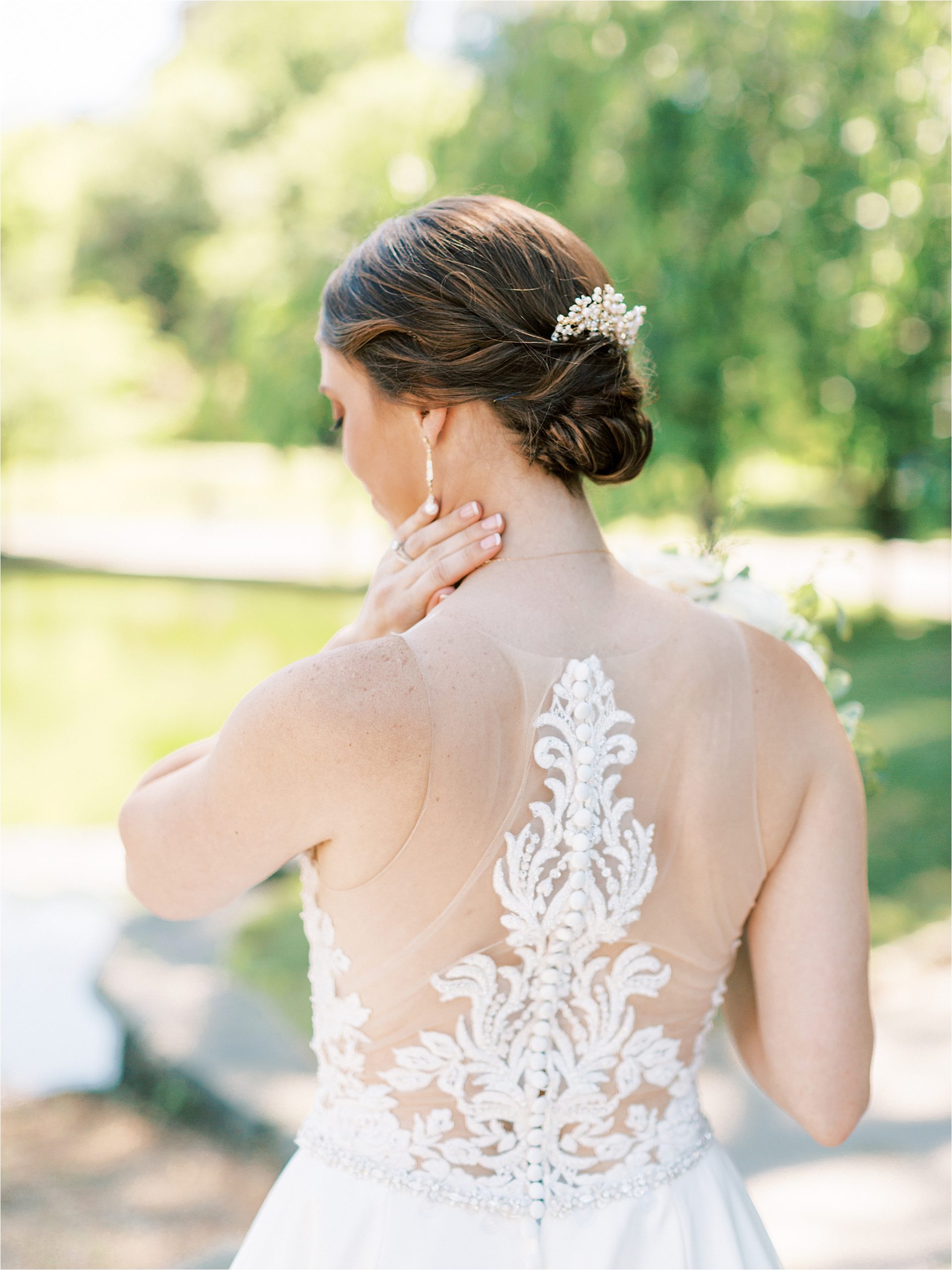 Beautiful back of Allure Bridals wedding gown