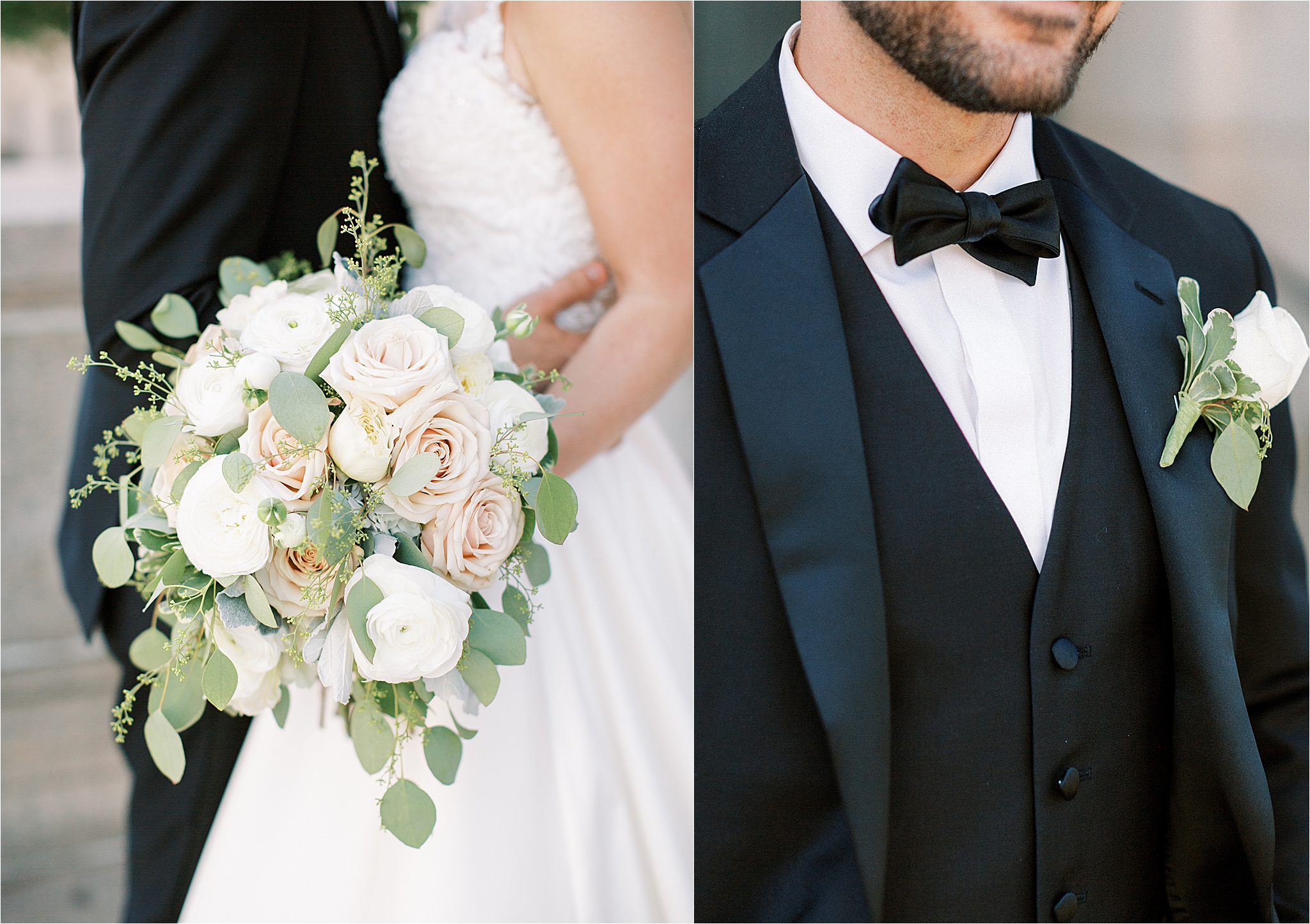 Pink, white, and greenery bouquet 