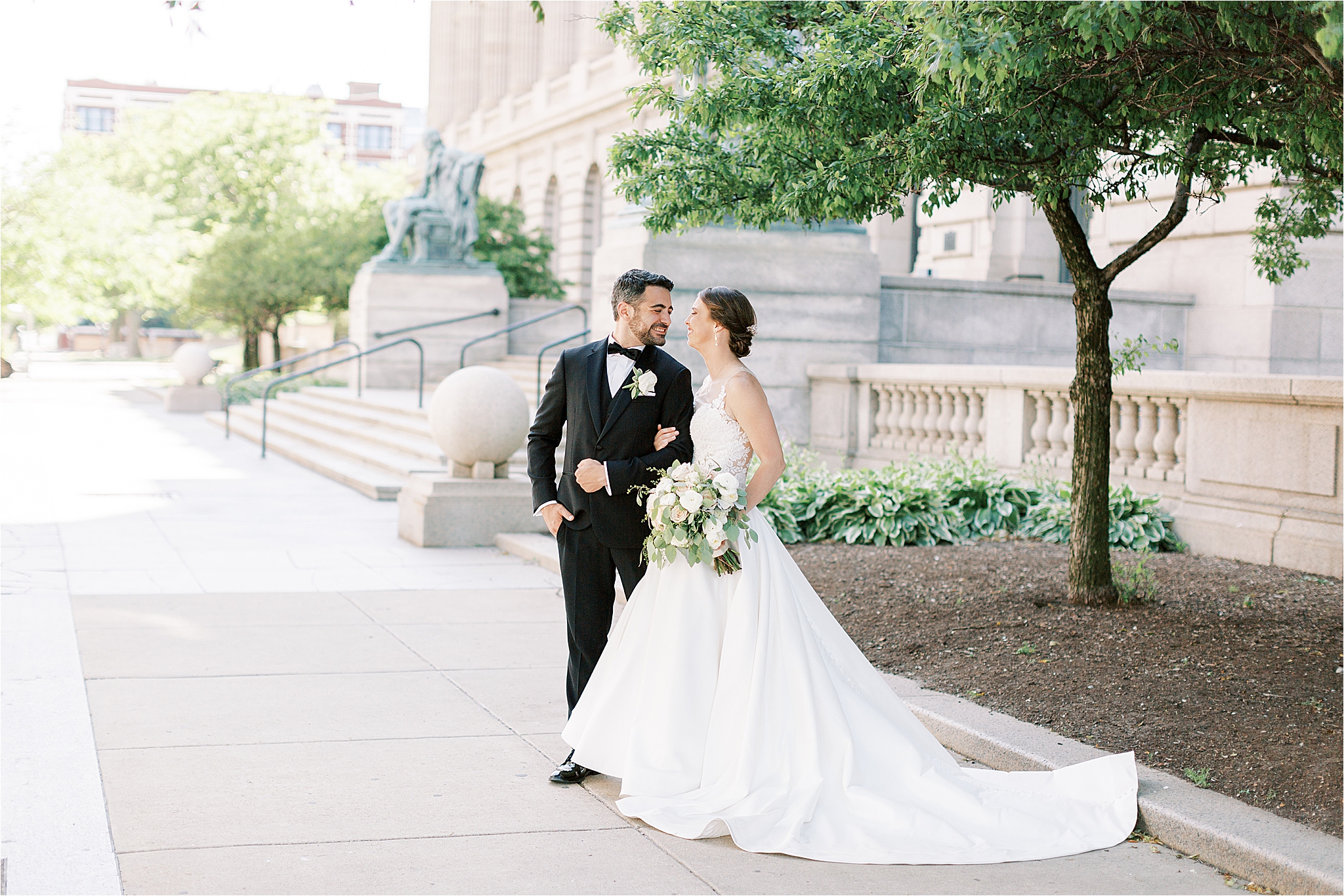 Bride and Groom at their Romantic Cleveland Wedding
