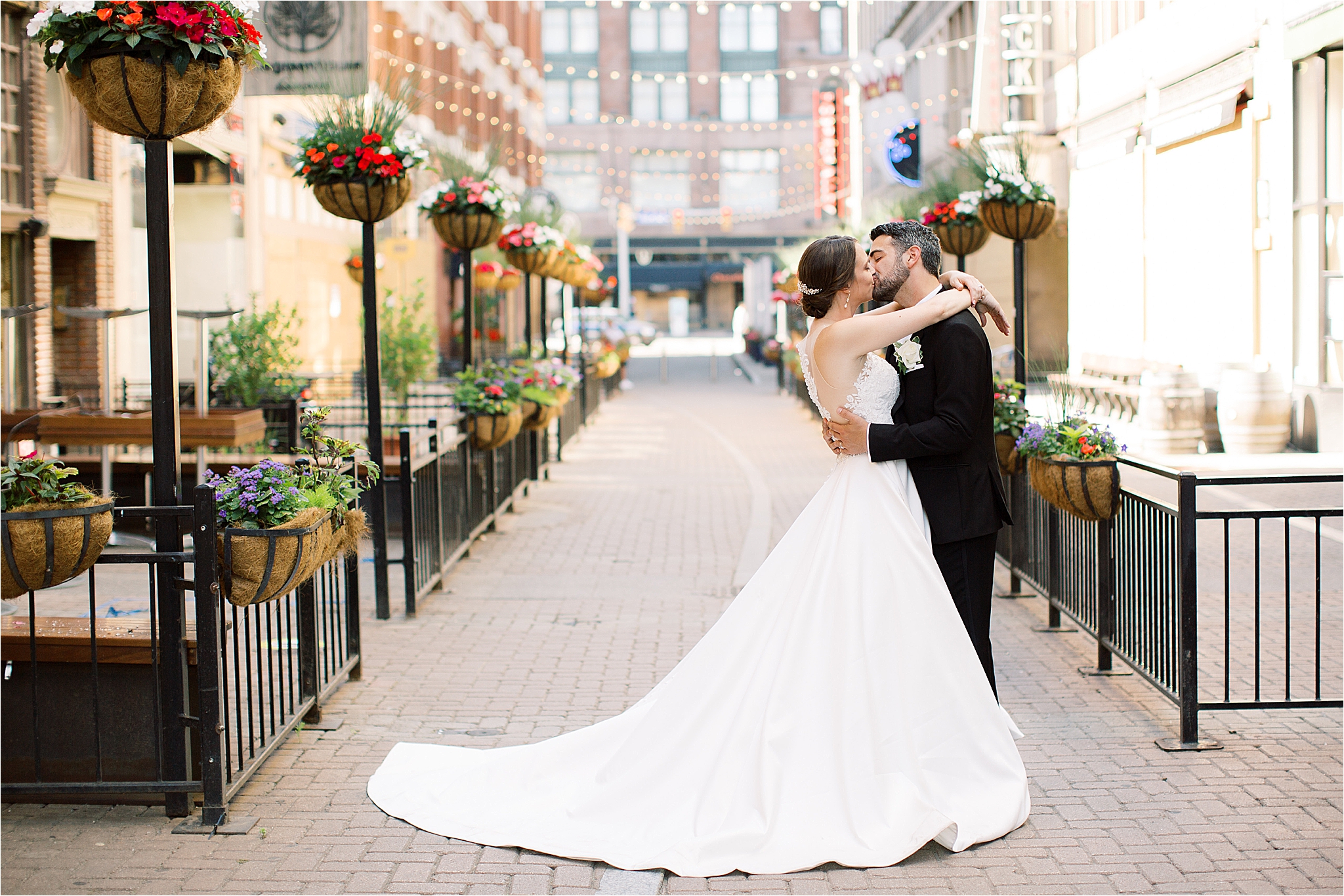 Bride and Groom portraits at e 4th street by austin and rachel photography