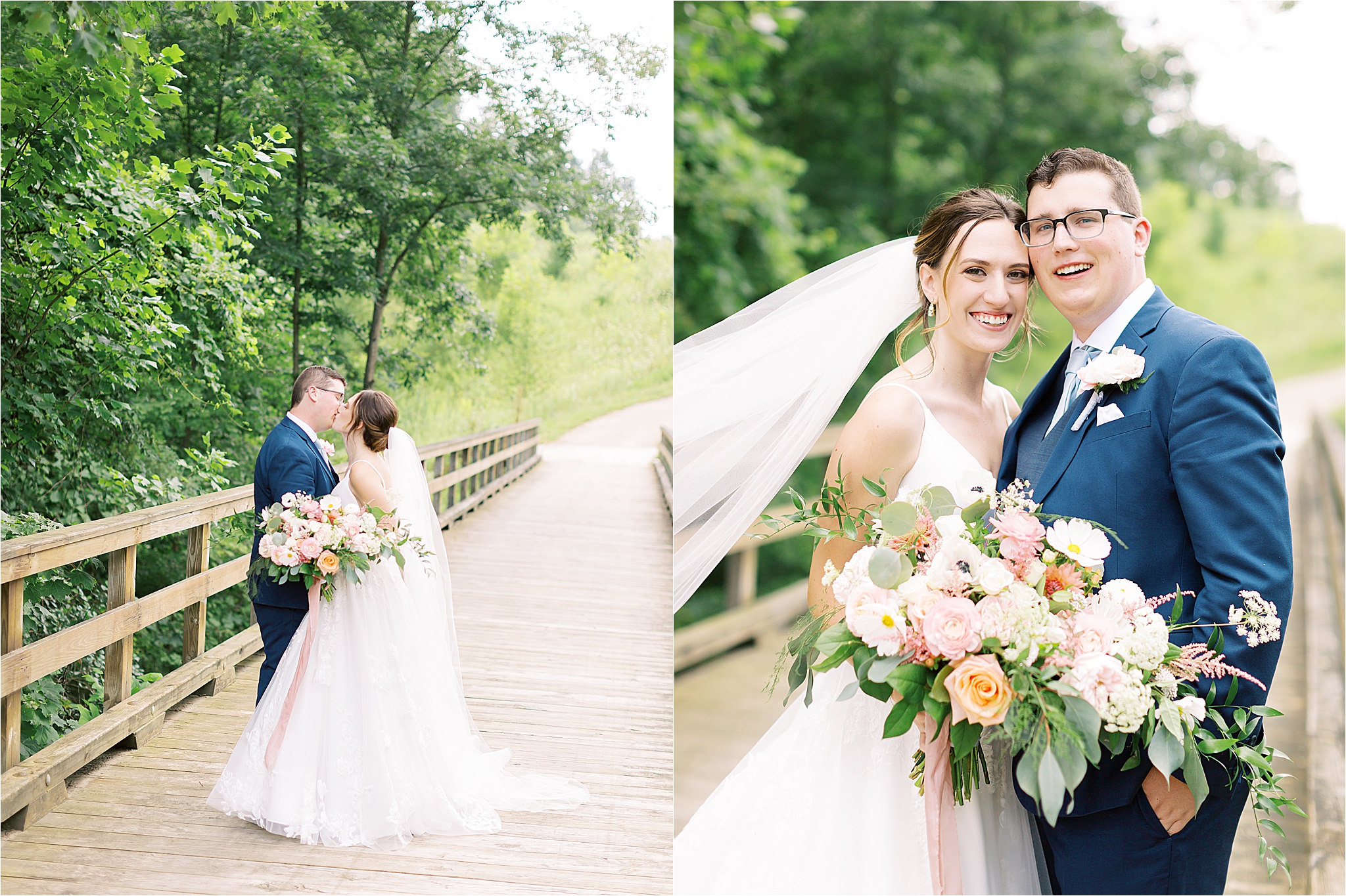 Bride and groom portraits at Blue Heron Brewery & Event Center