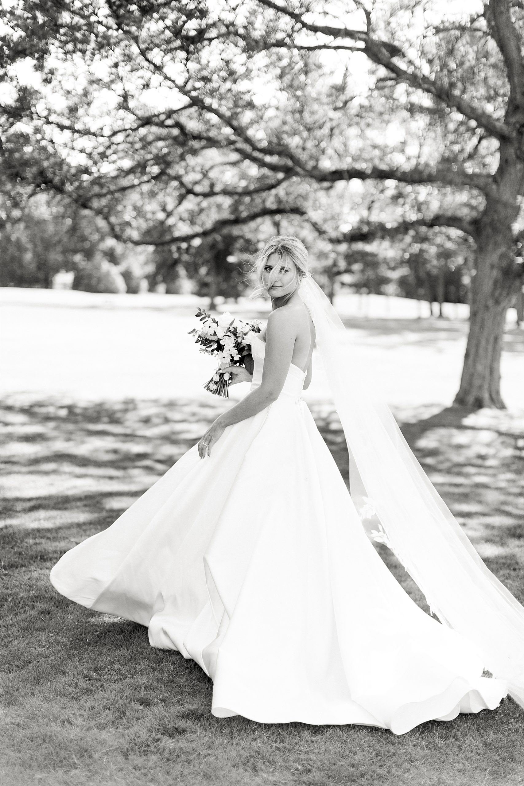 Bride in Anne Barge dress by Cleveland Wedding photographers
