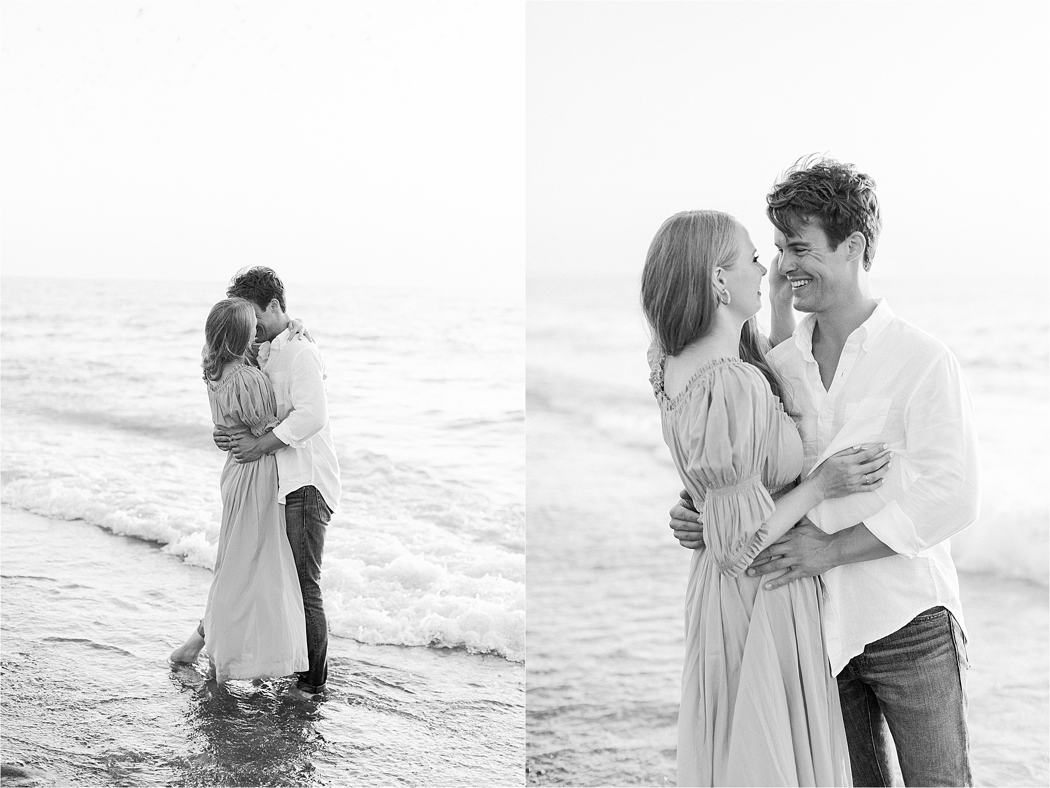 couple engagement session at the ocean 