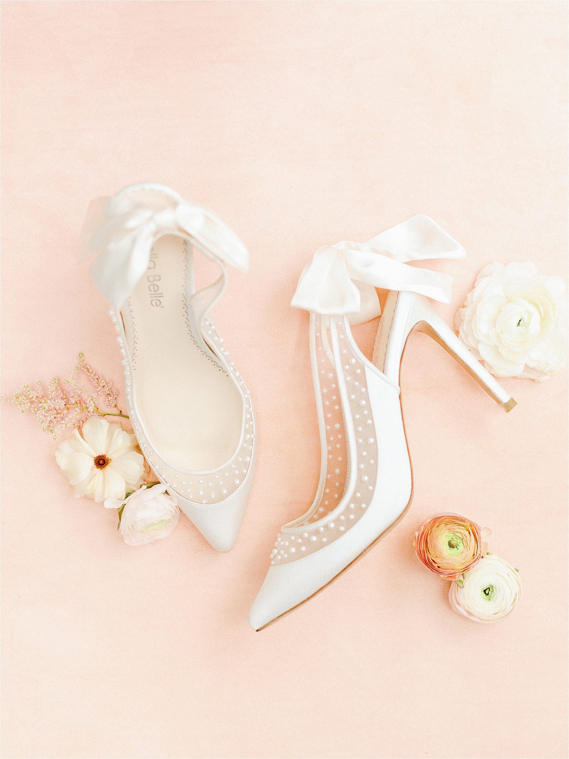 bella belle shoes at peach and pink wedding 