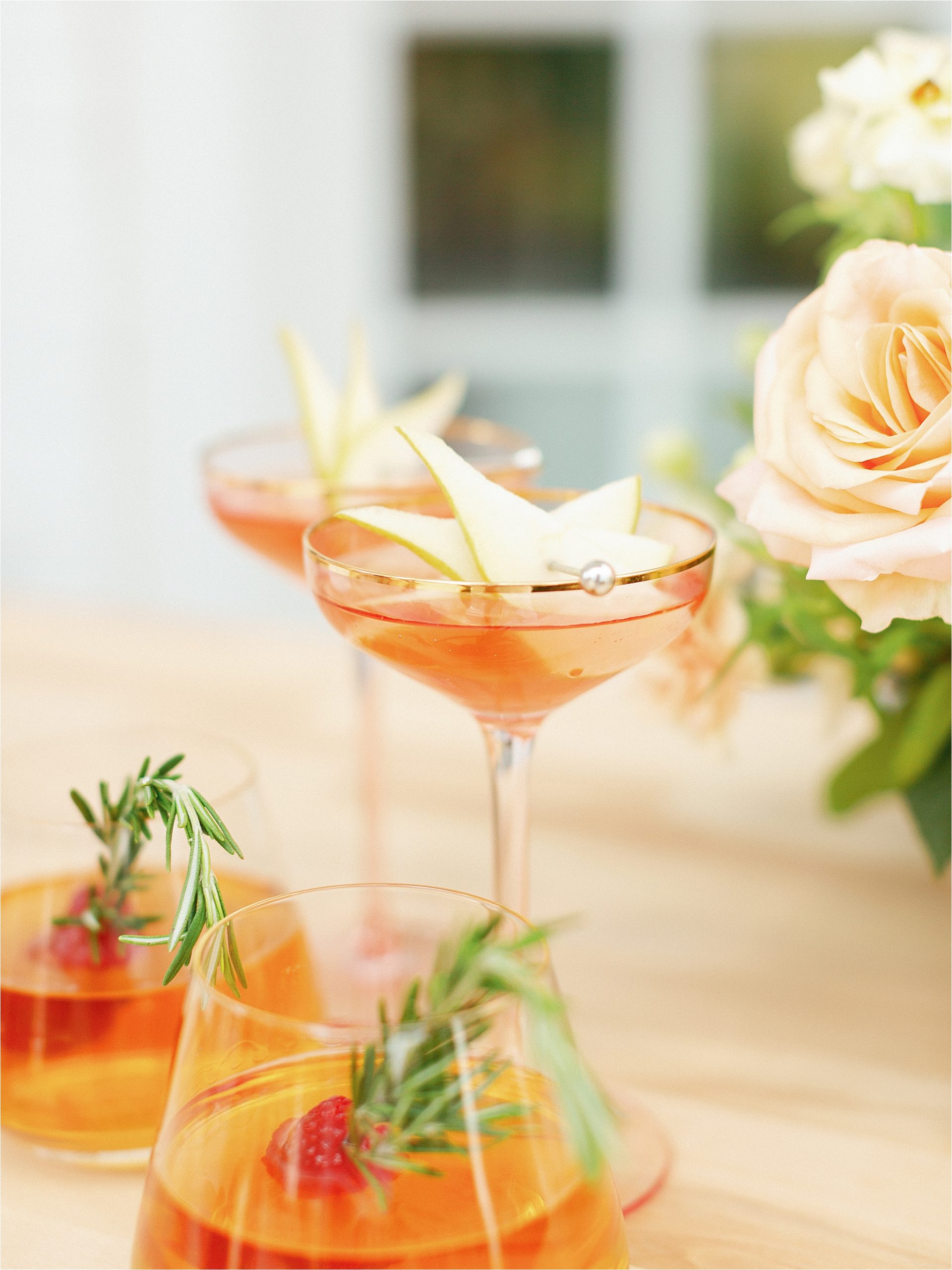 signature drink for wedding peach and pear