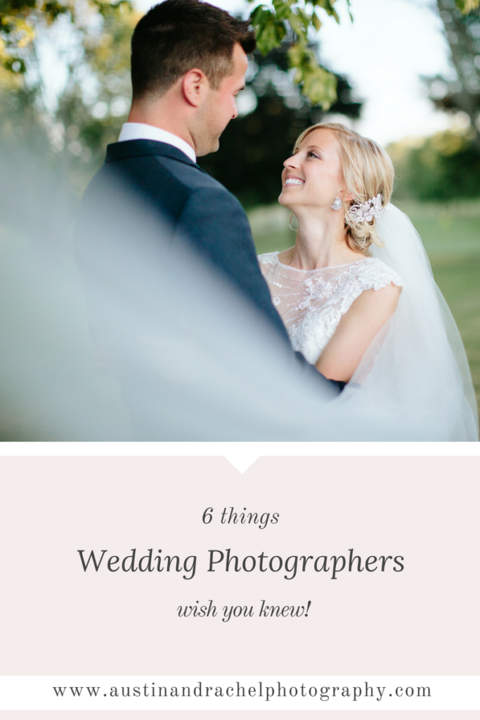 6 things wedding photographers wish you knew!