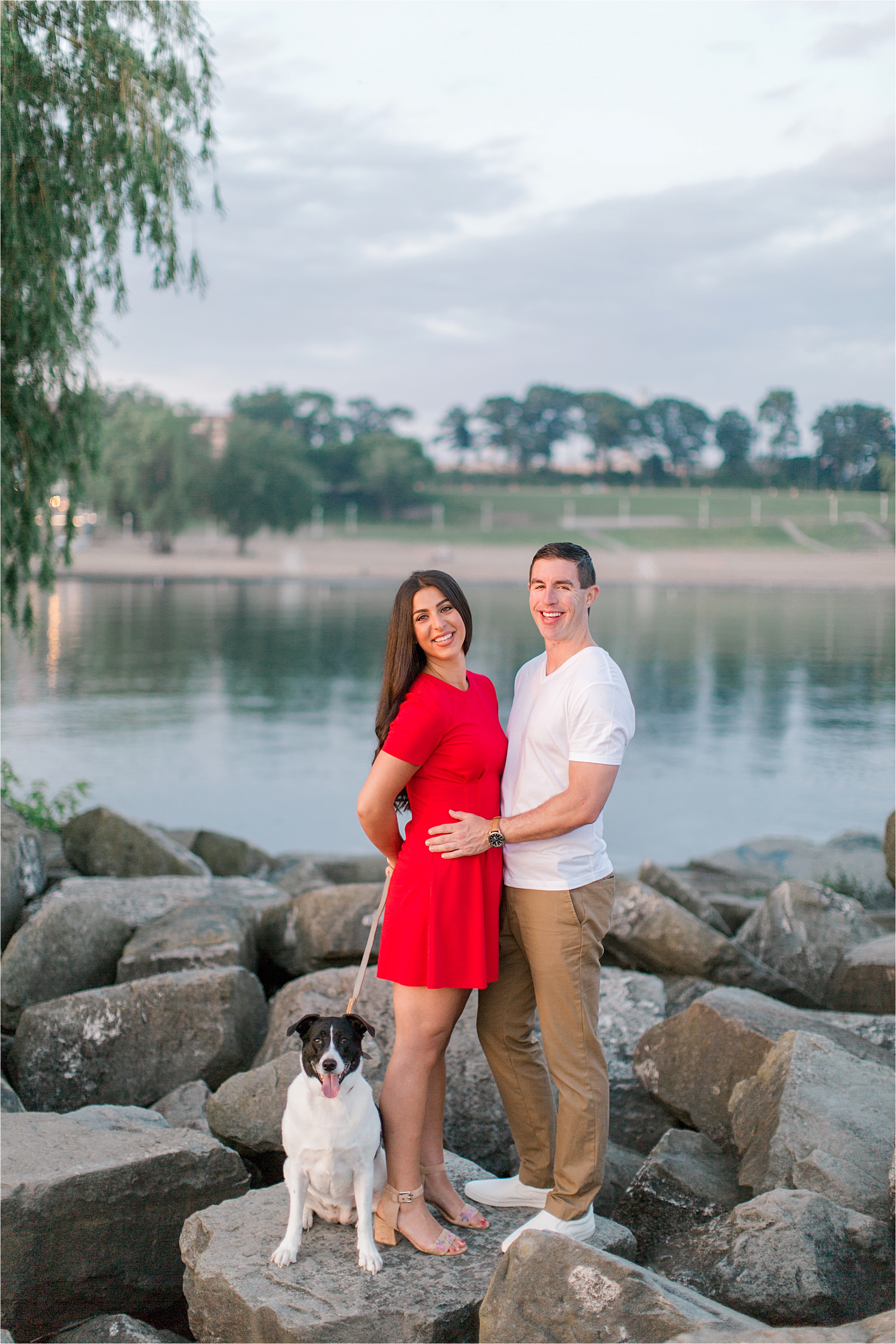 Cleveland engagement session on the rocks at Edgewater park