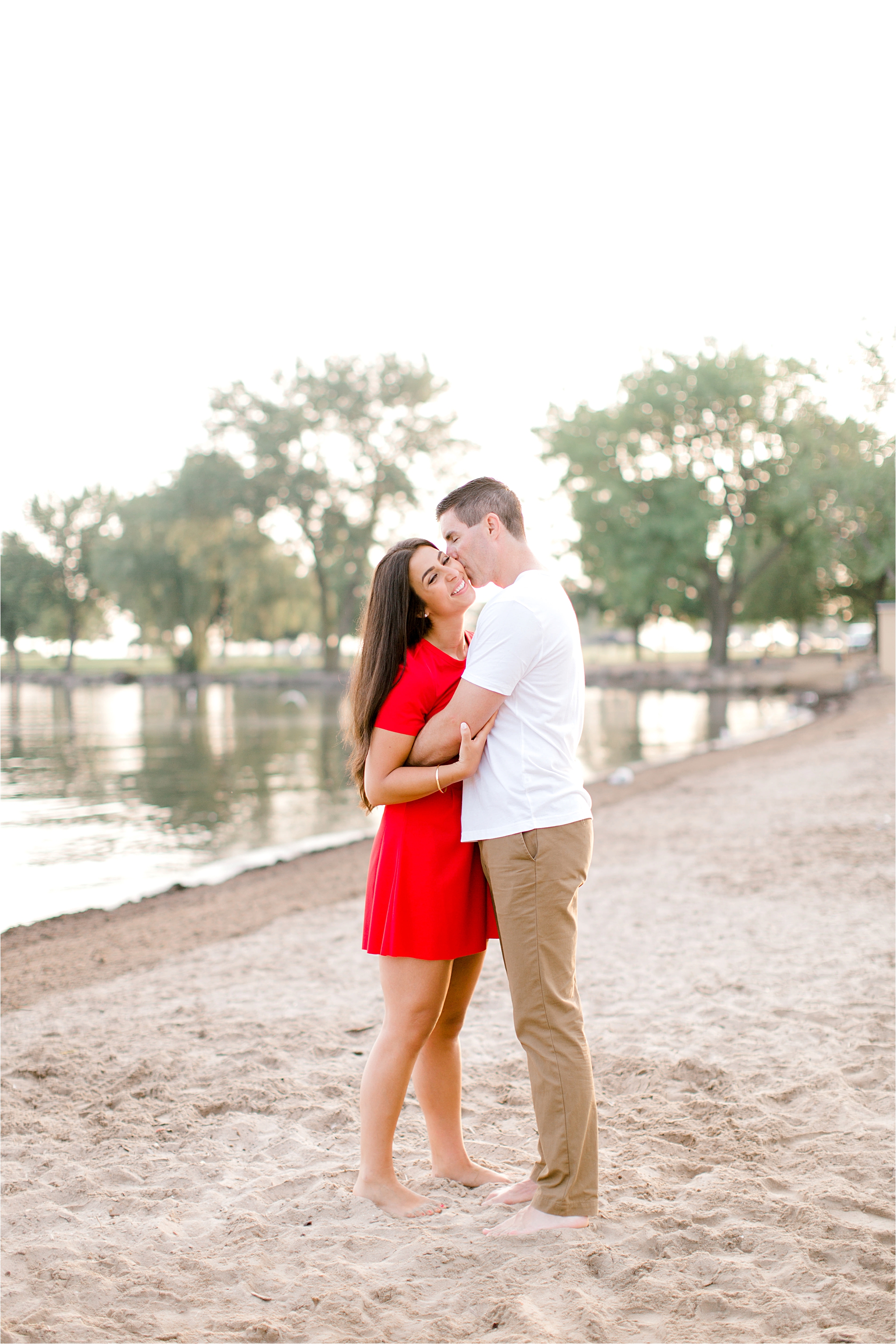Cleveland beach engagement session at Edgewater Park by wedding photographers Austin & Rachel Photography